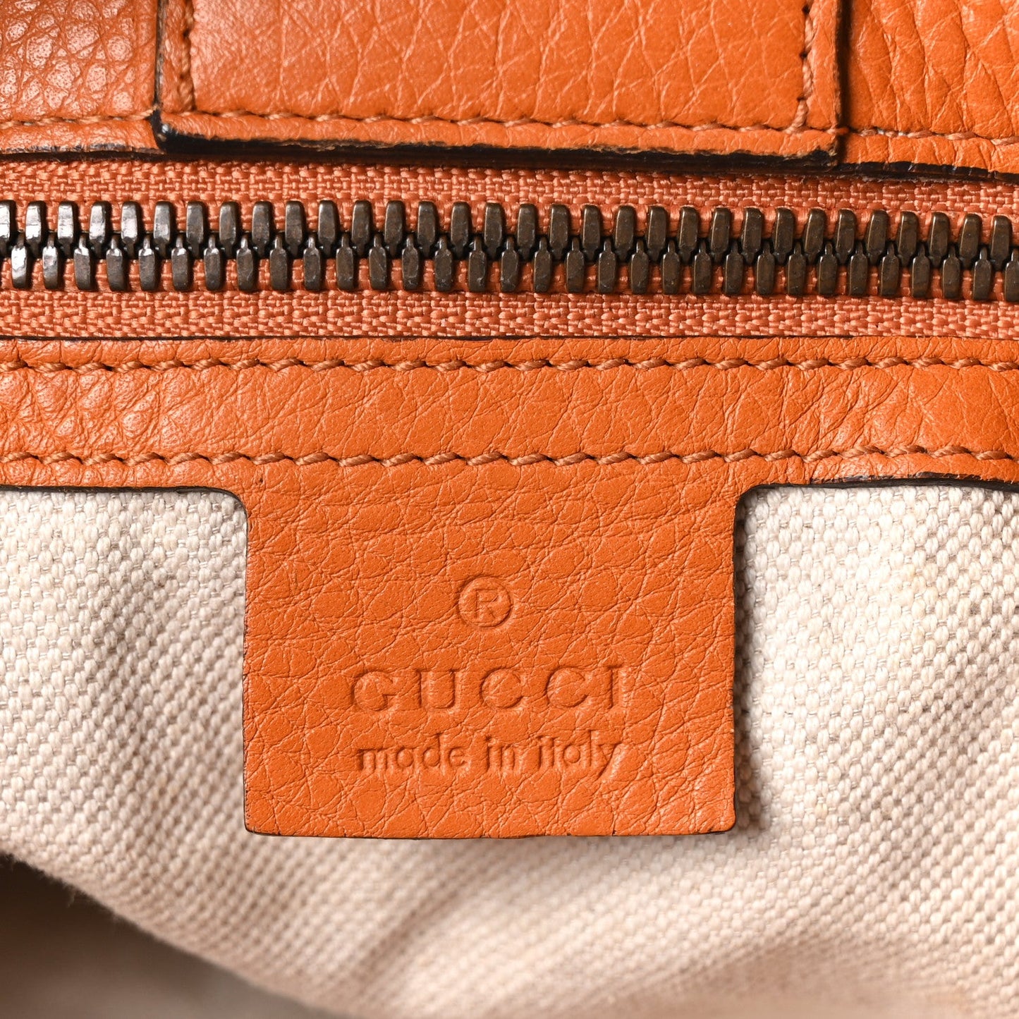 Cellarius Calfskin Large Bamboo Shopper Tote Orange