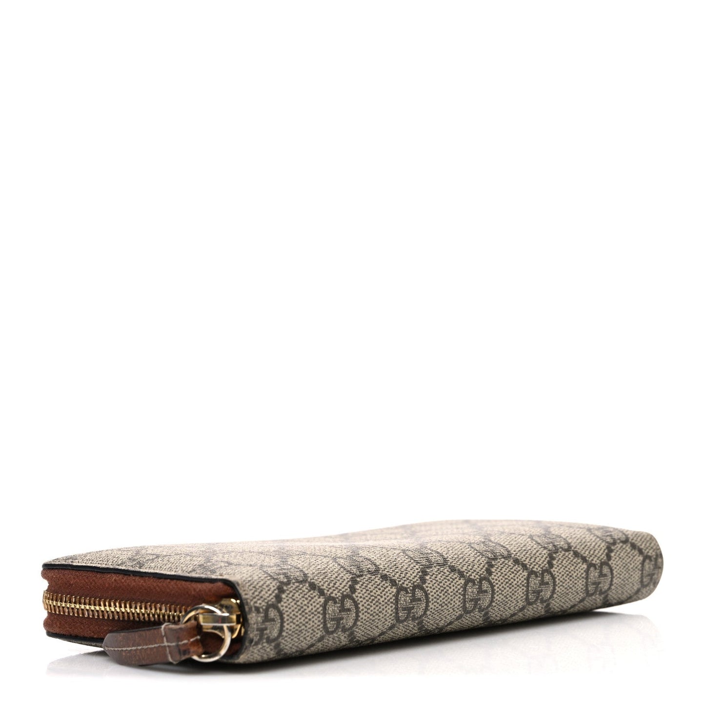 GG Supreme Monogram Cuoio Toscano Zip Around Wallet Beige Ebony Cuir