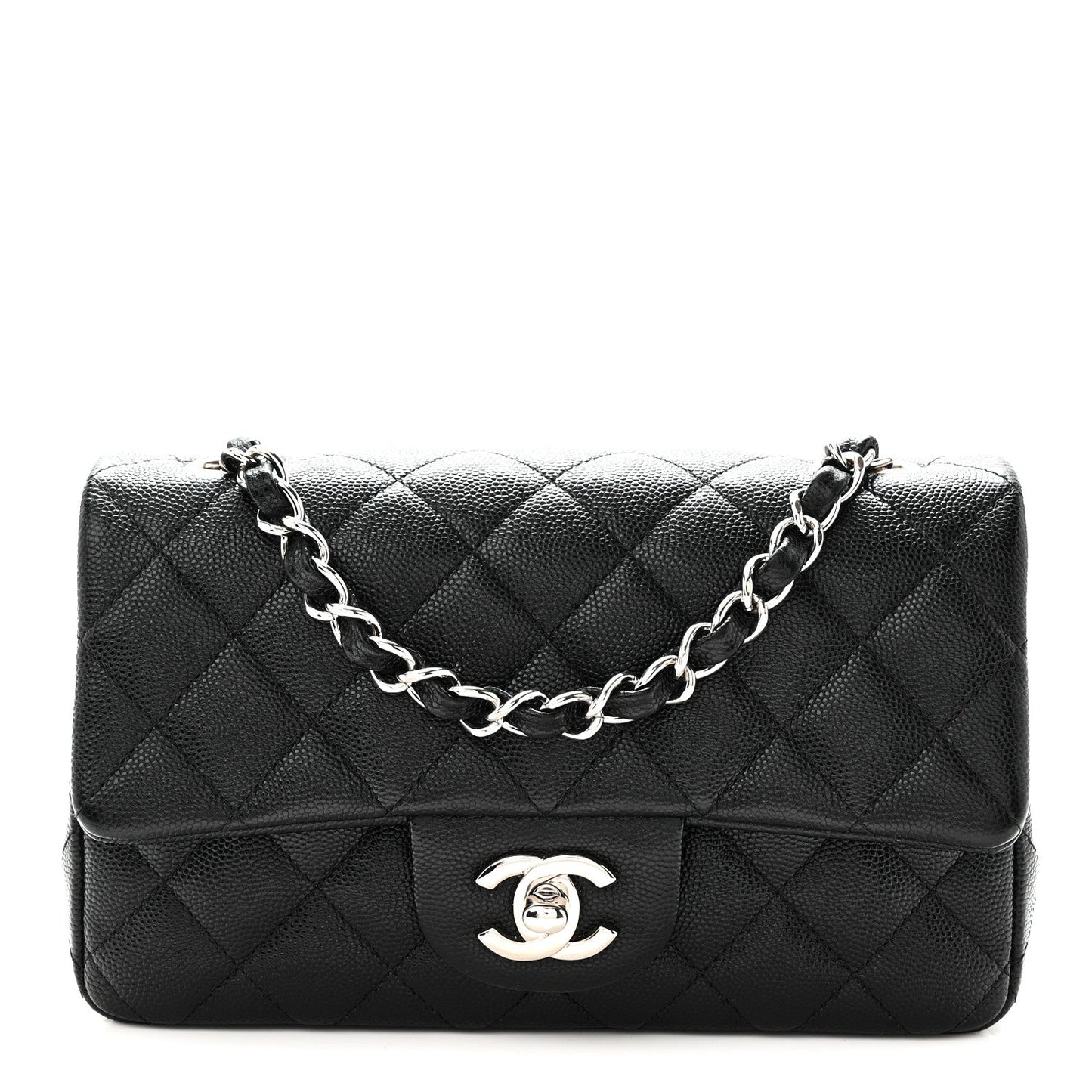 Caviar Quilted Mini Rectangular Flap Black