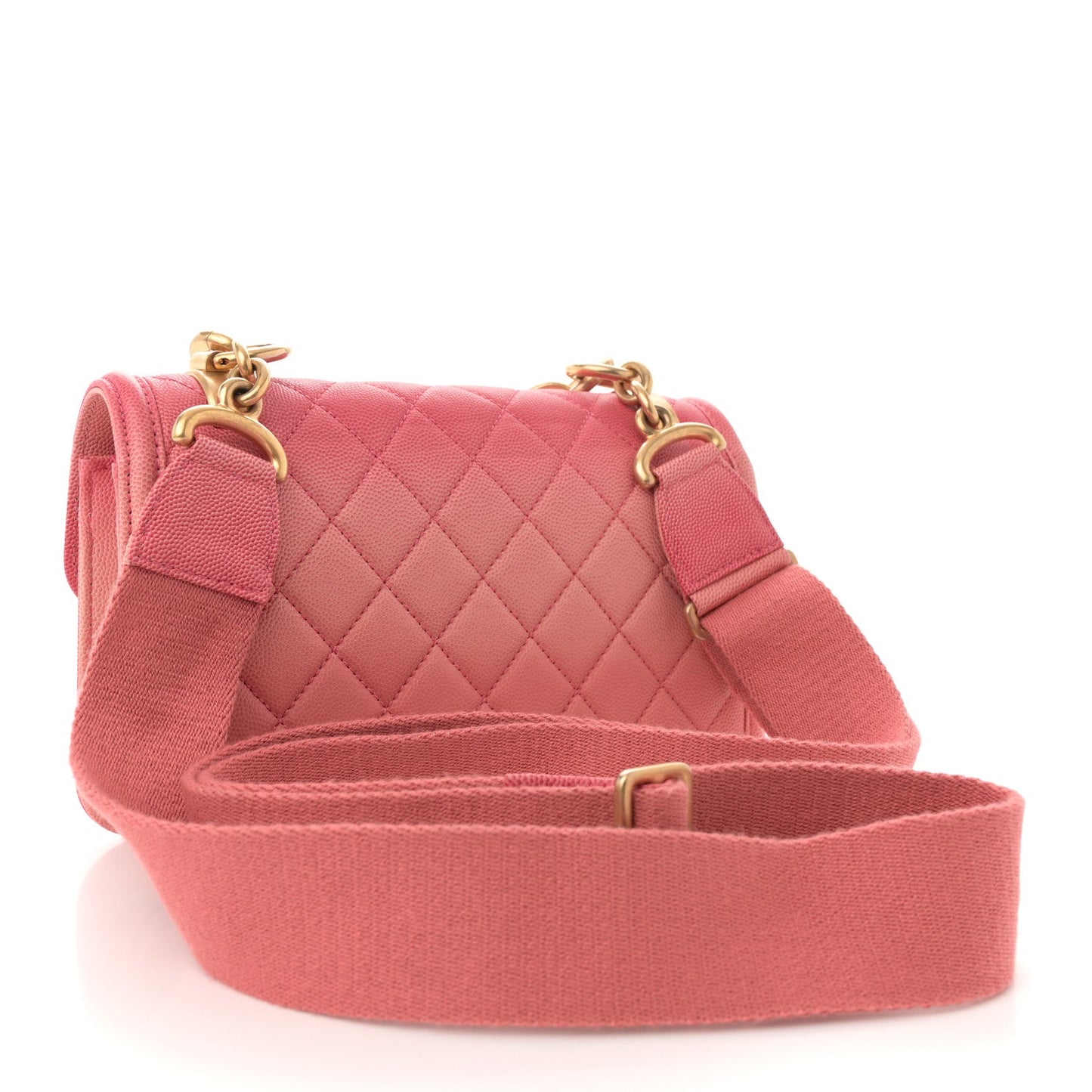 Caviar Quilted Small Sunset On The Sea Flap Coral