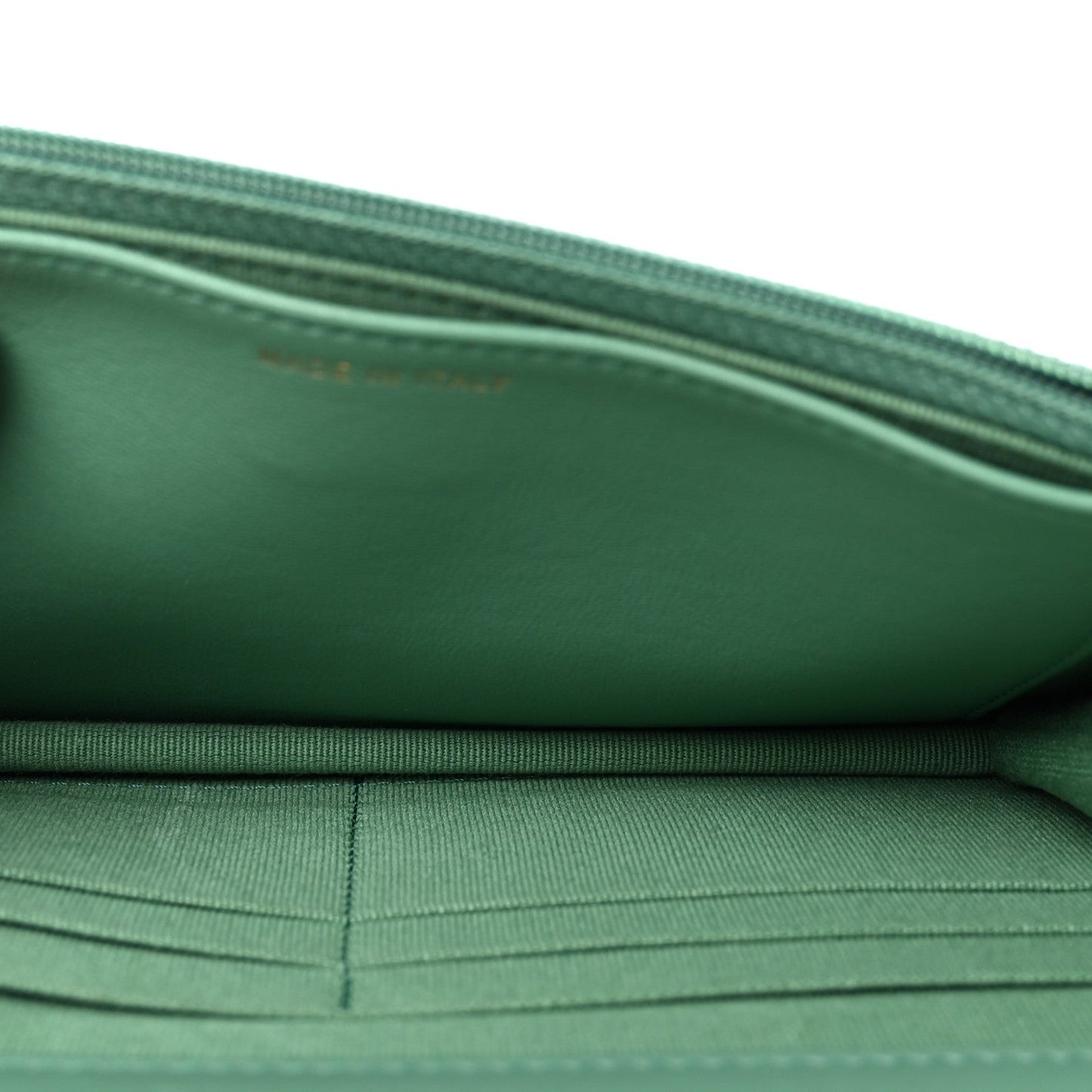 Lambskin Quilted Trendy CC Wallet On Chain WOC Green