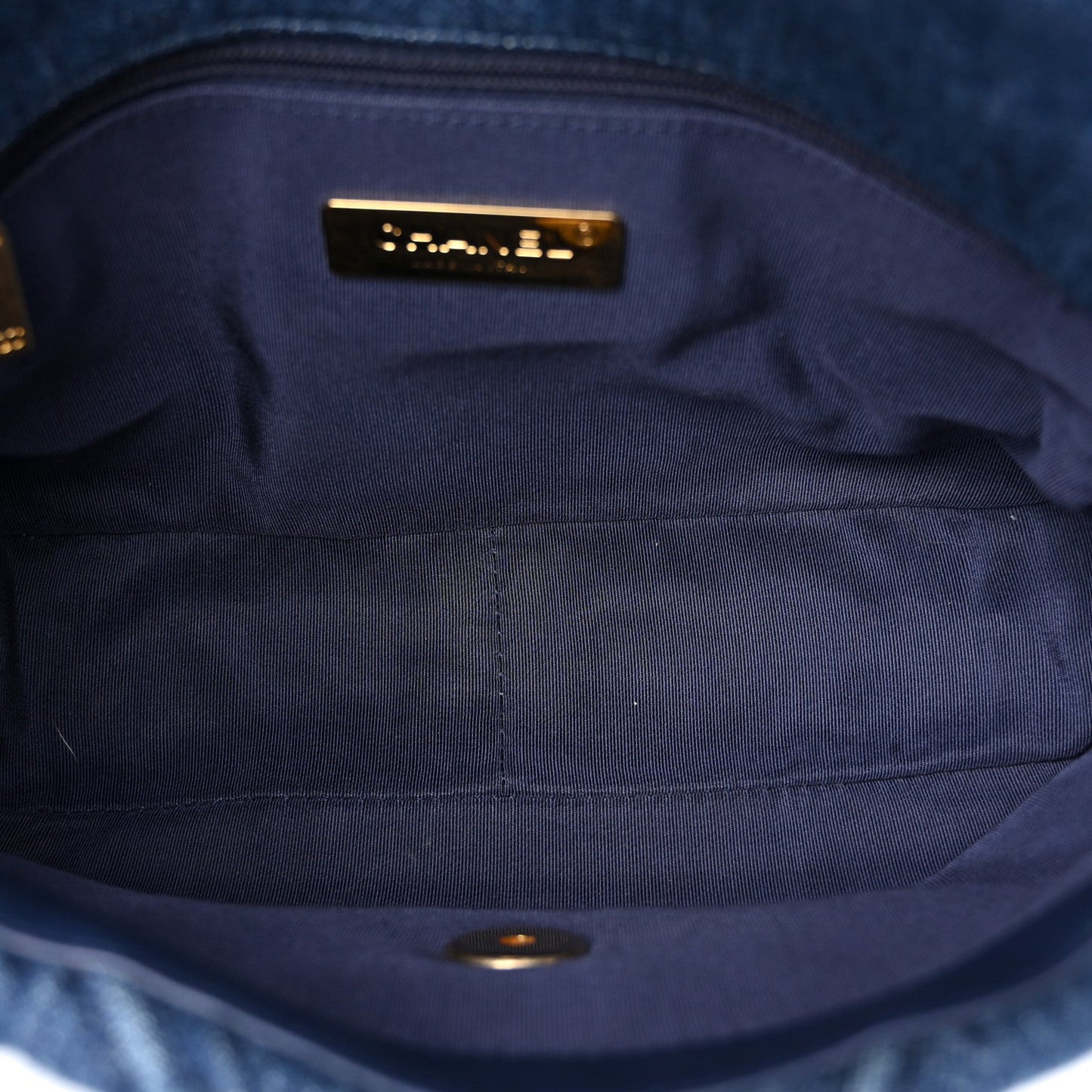 Denim Quilted Medium Chanel 19 Flap  Blue