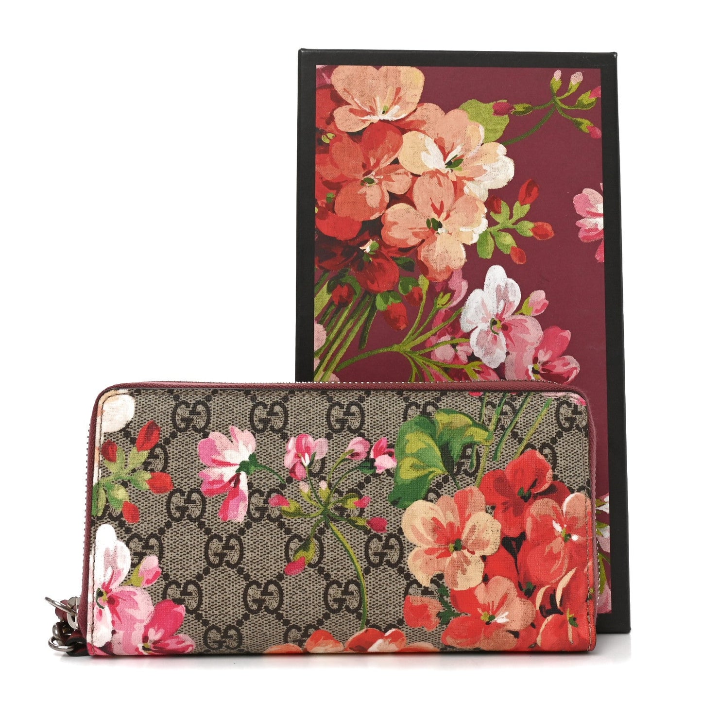 GG Supreme Monogram Blooms Wrist Wallet Beige Multicolor Beige Multicolor Dry Rose