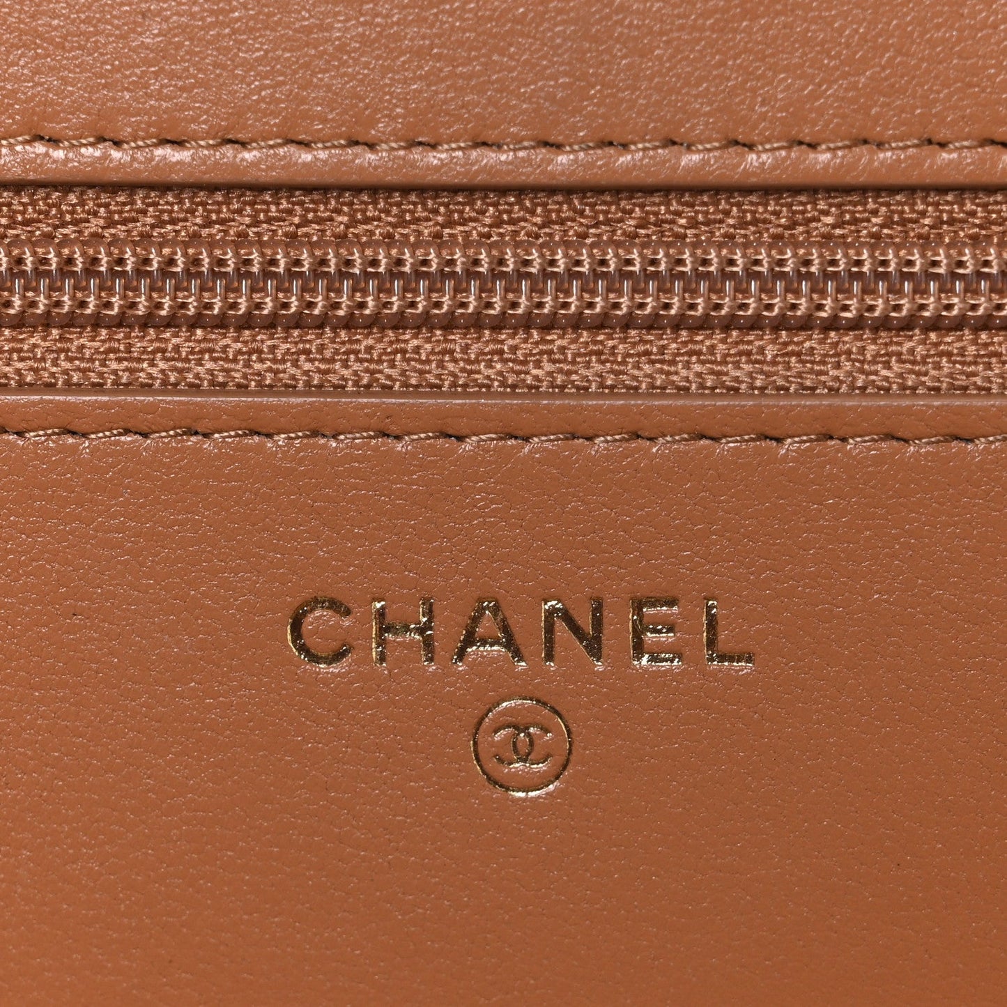 Lambskin Quilted Chanel 19 Wallet On Chain WOC Brown