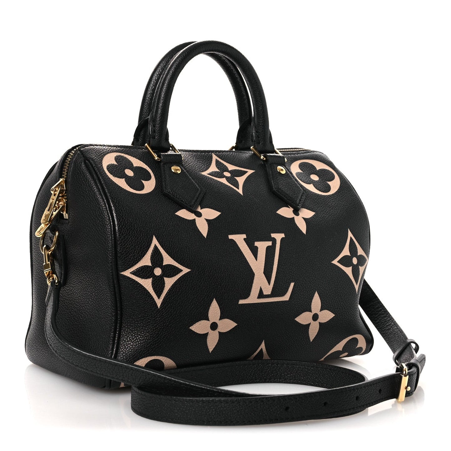 Empreinte Monogram Giant Speedy Bandouliere 25 Black Beige