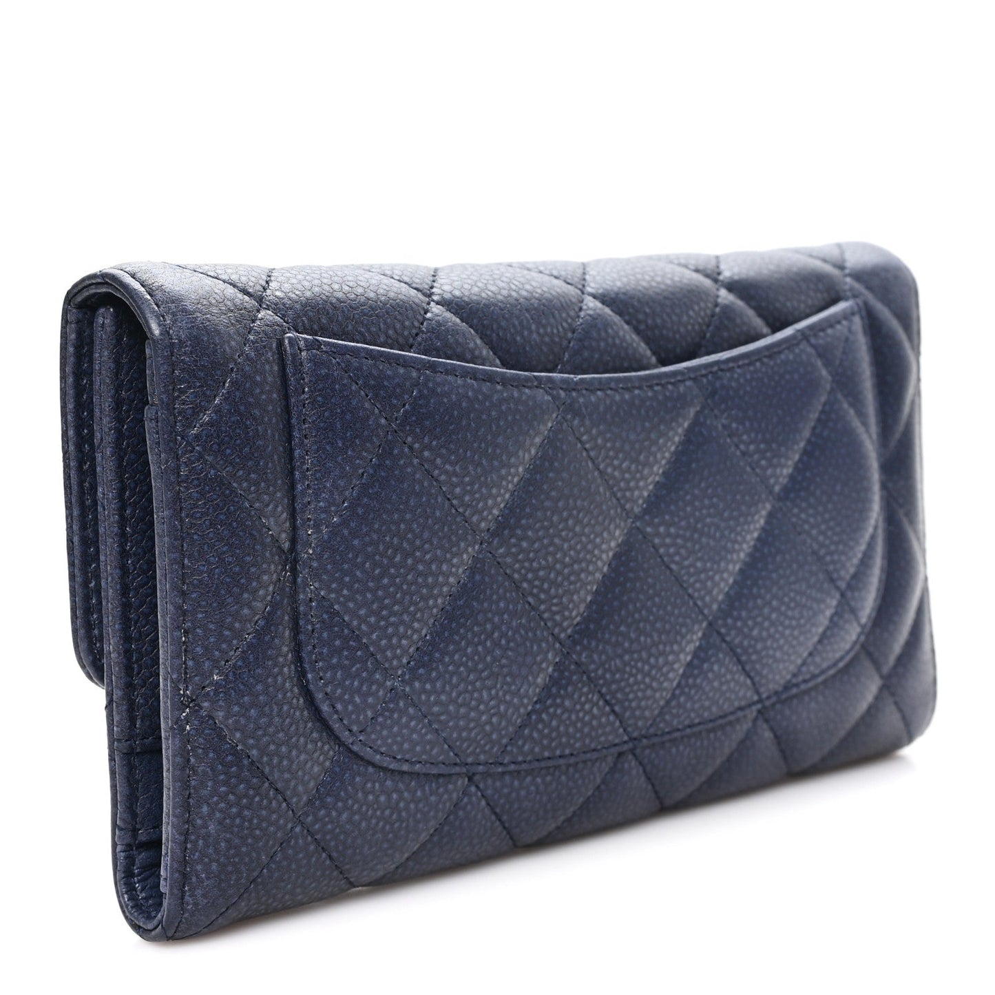 Caviar Quilted Reissue Long Flap Wallet Navy