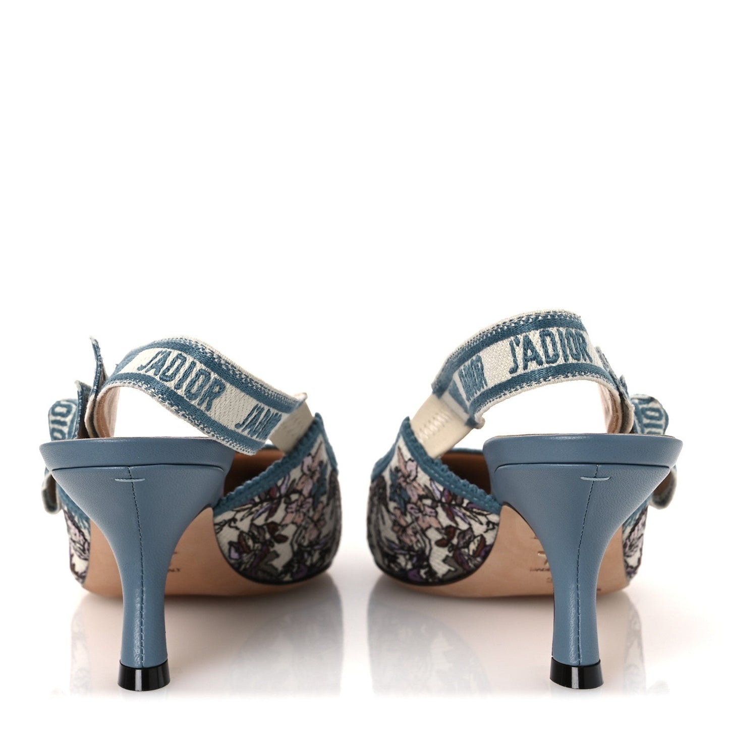 Canvas Embroidered J'Adior Slingback 65mm Pumps 38 Blue Multicolor