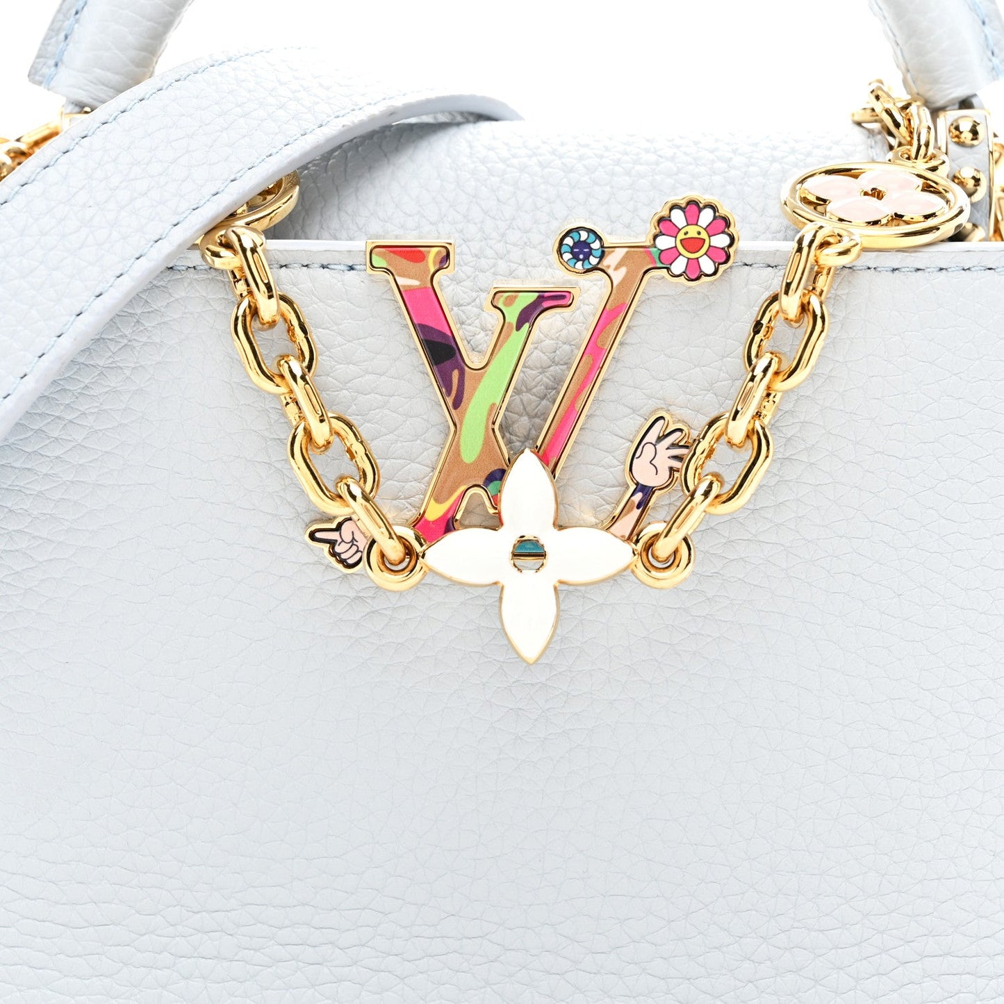 LV X TM Taurillon Capucines East West Mini Olympe Blue