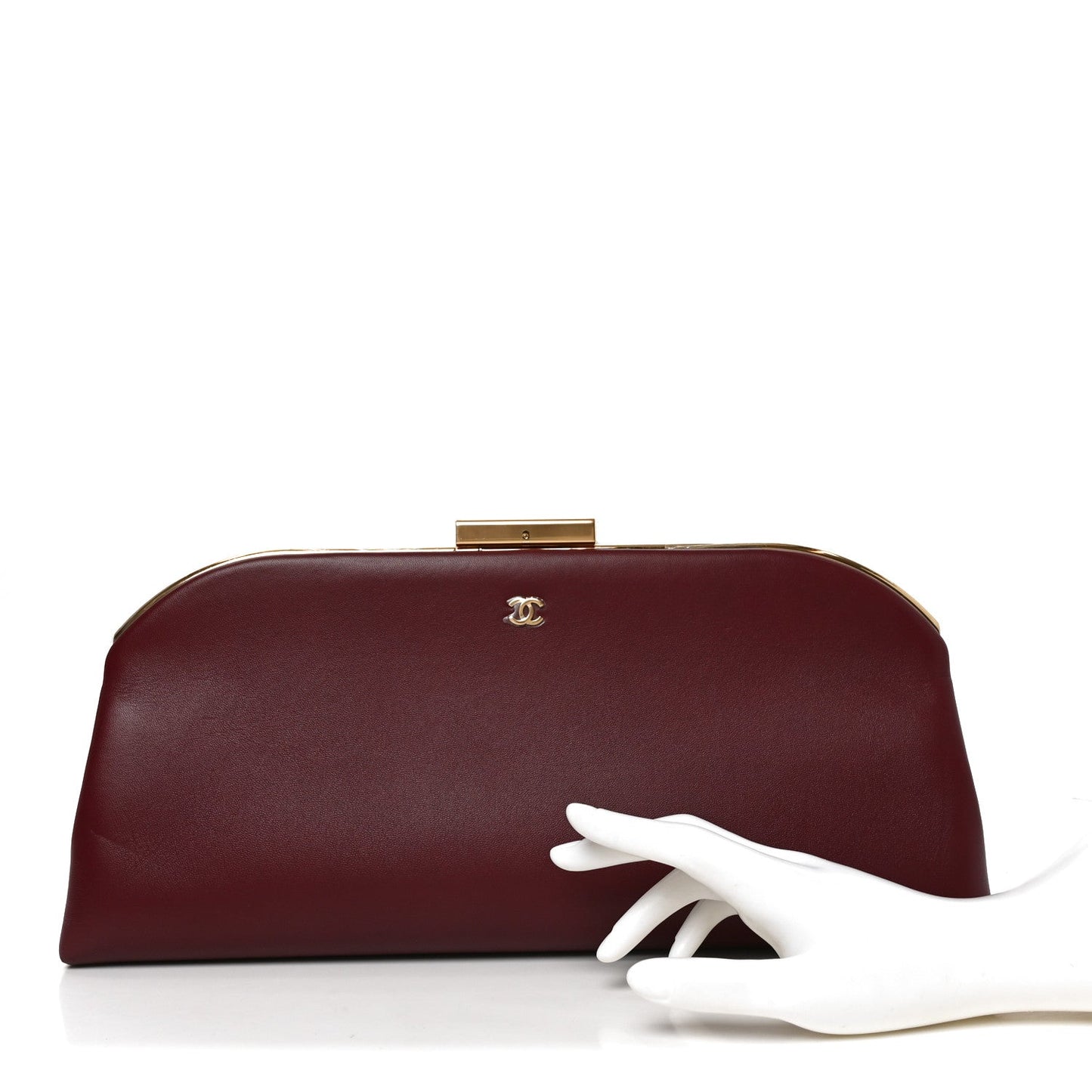 Lambskin Large Clutch Burgundy