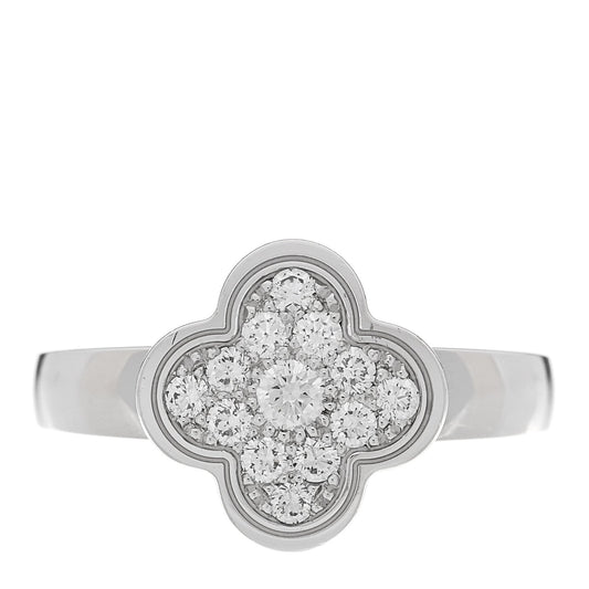 18K White Gold Diamond Pure Alhambra Ring  51 5.75