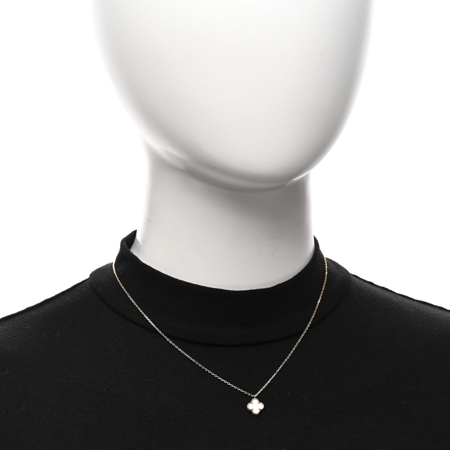 18K Yellow Gold Mother of Pearl Sweet Alhambra Pendant Necklace