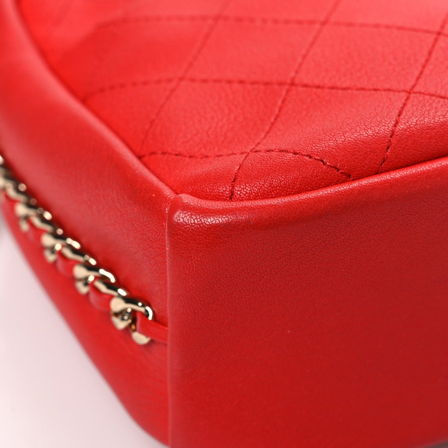 Goatskin Stitched Casual Trip North South Camera Case Red