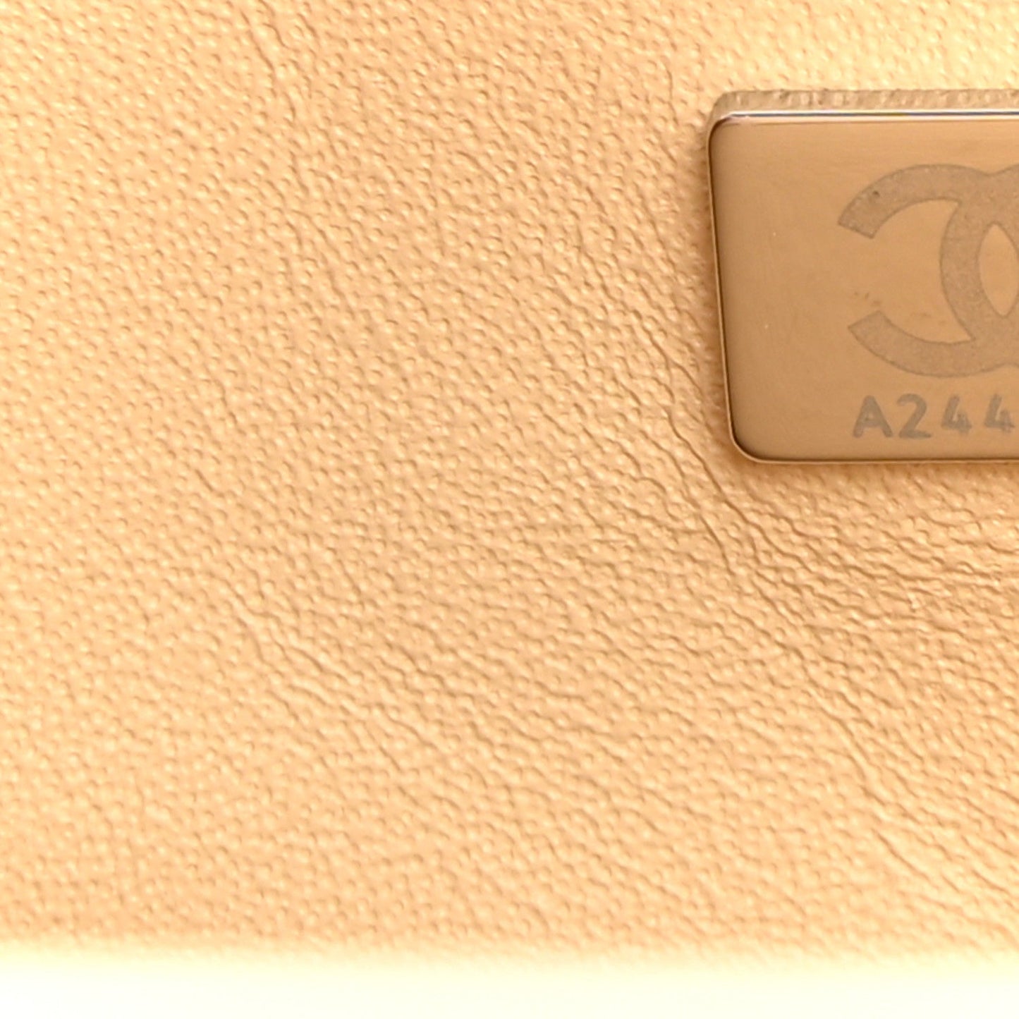 Caviar Quilted Medium Double Flap Beige