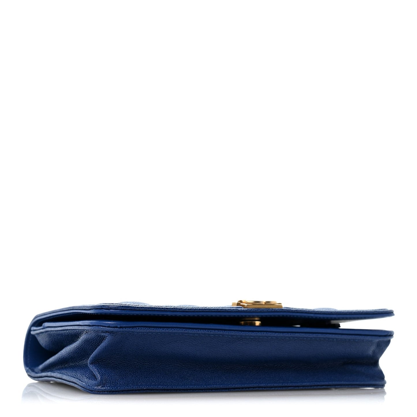 Caviar Quilted Boy Wallet On Chain WOC Dark Blue