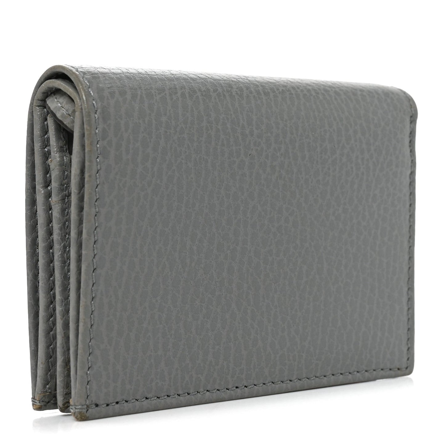 Dollar Calfskin Enamel Monochrome Medium GG Marmont Wallet Deep Grey