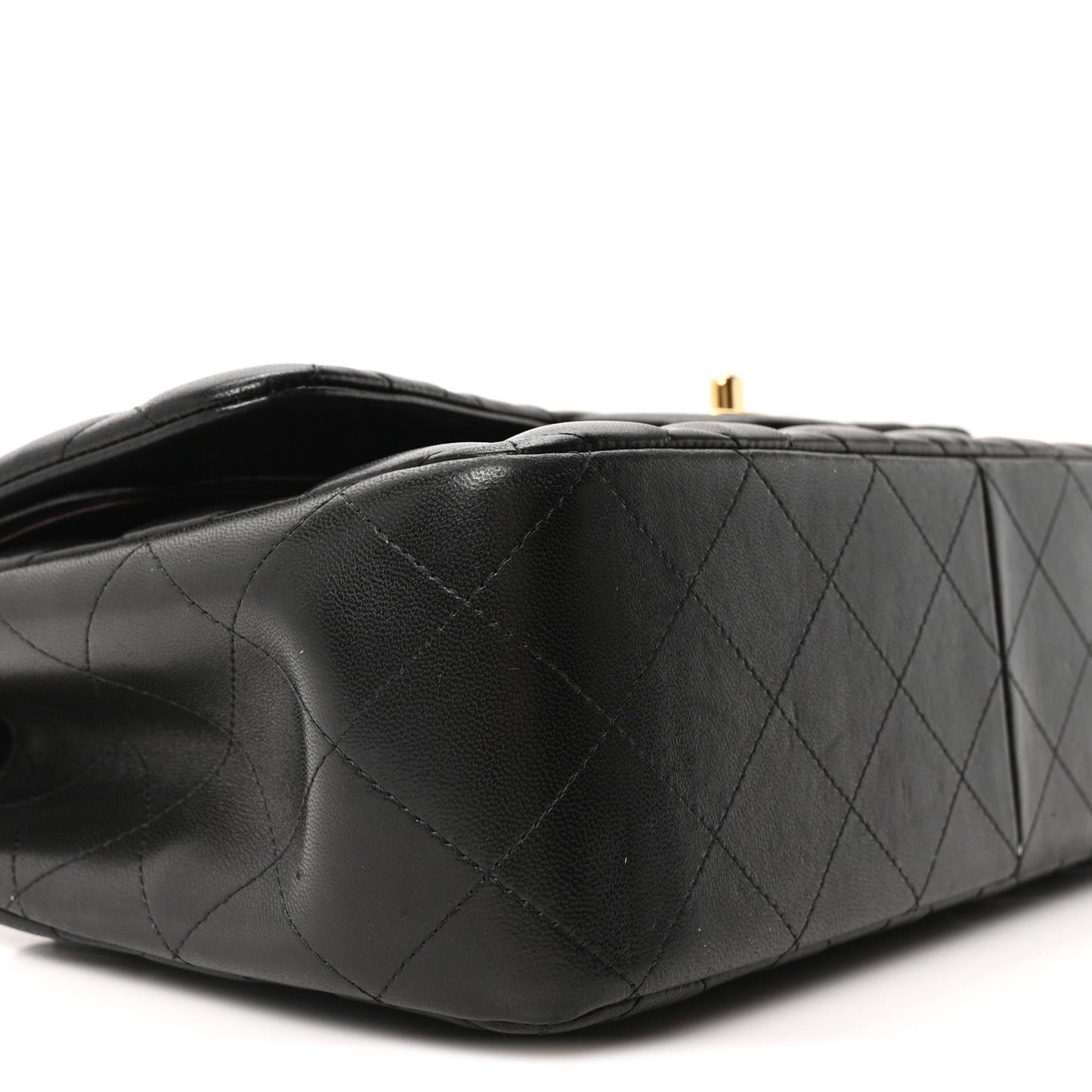 Lambskin Quilted Jumbo Double Flap Black