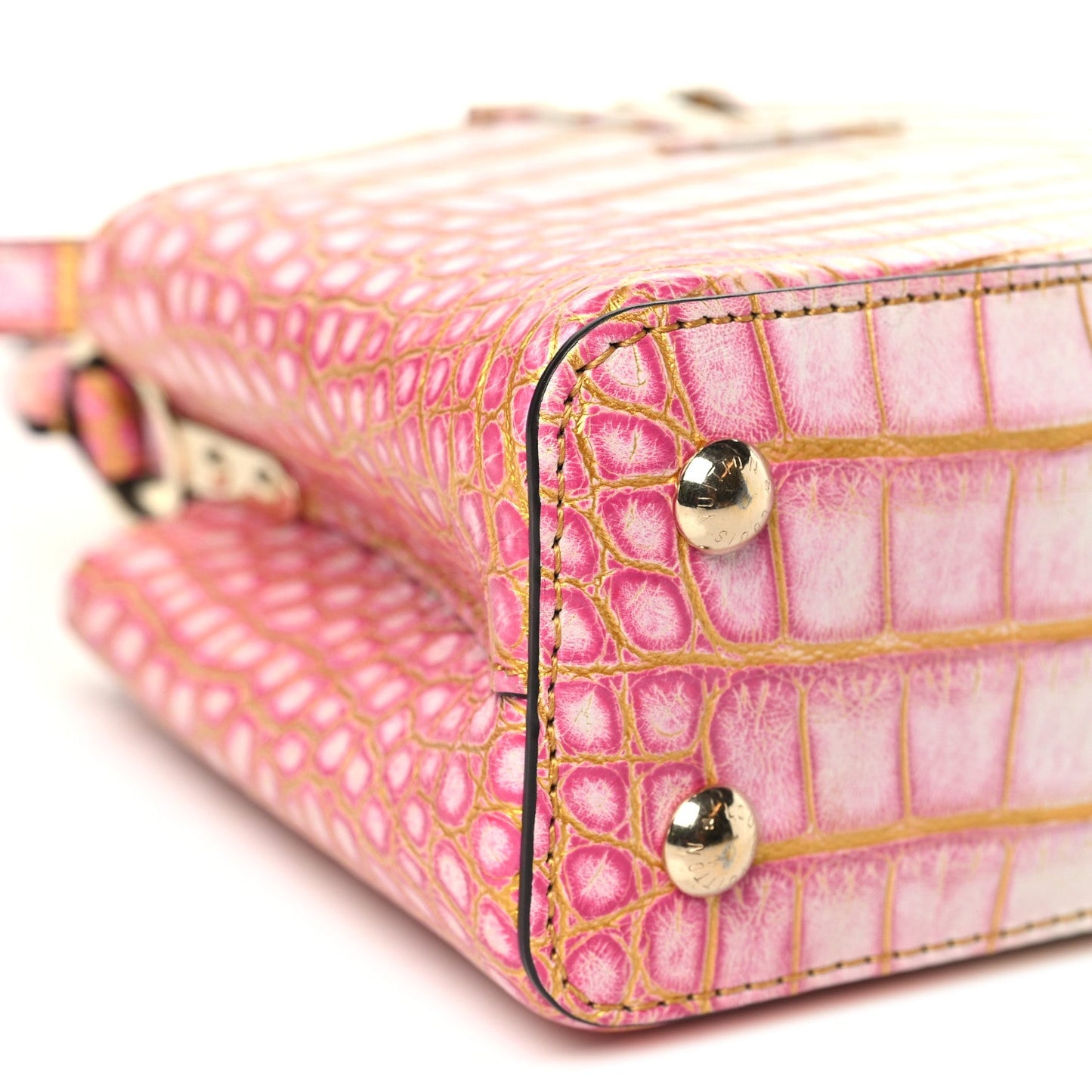Crocodile Mini Capucines Sahara Rose