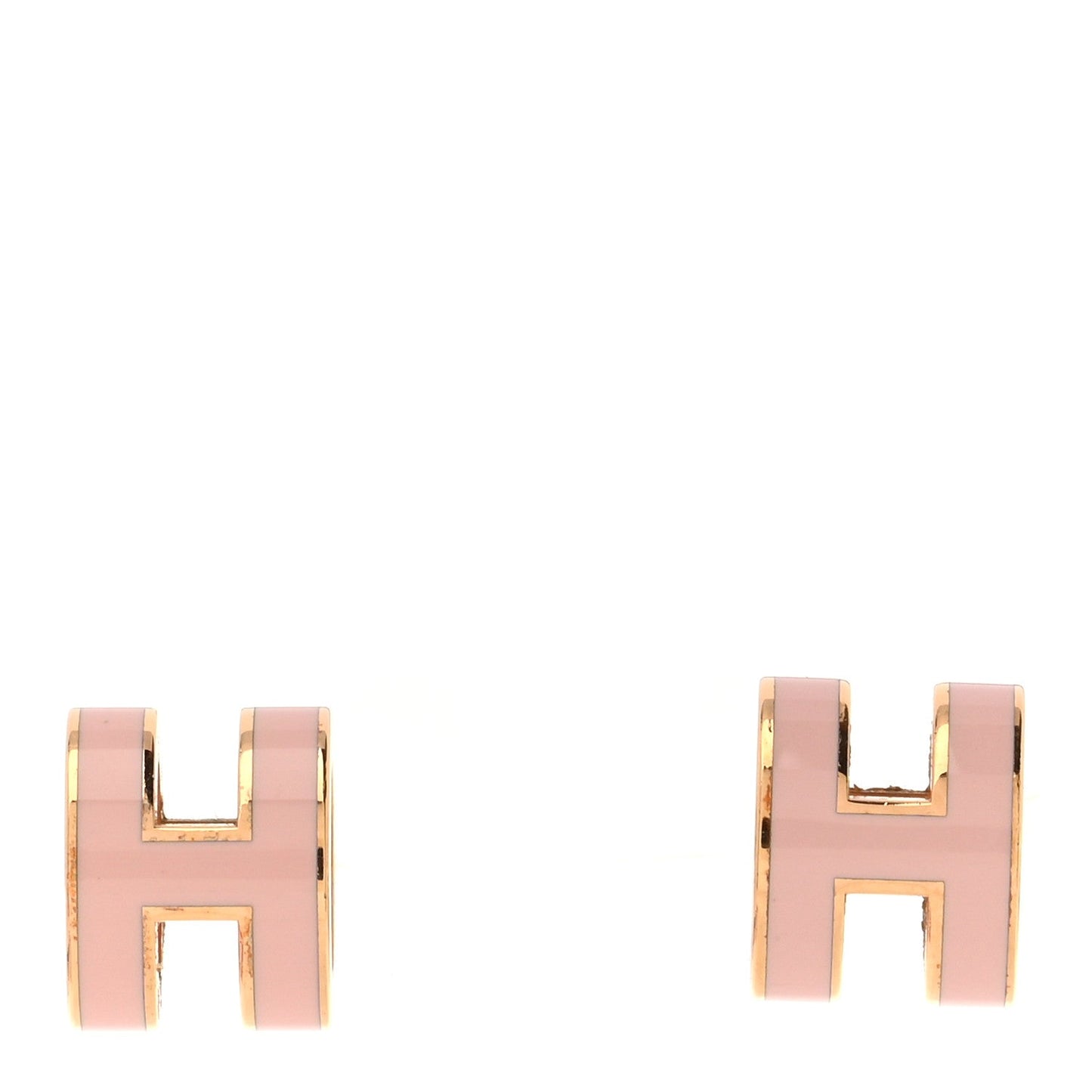 Rose Gold Lacquered Mini Pop H Earrings Rose Dragee