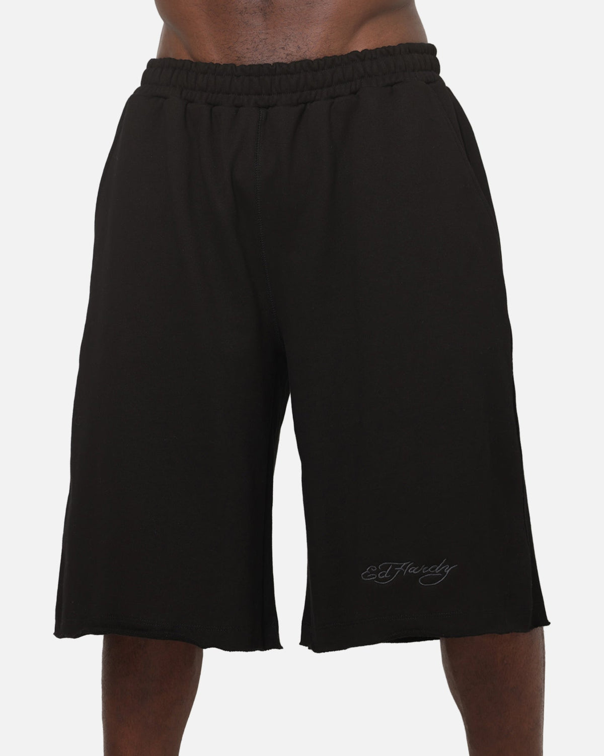 Ed Hardy Baggy Fleece Shorts Black