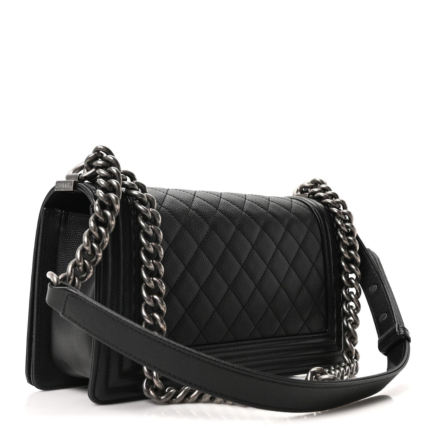 Caviar Quilted Medium Boy Flap Black