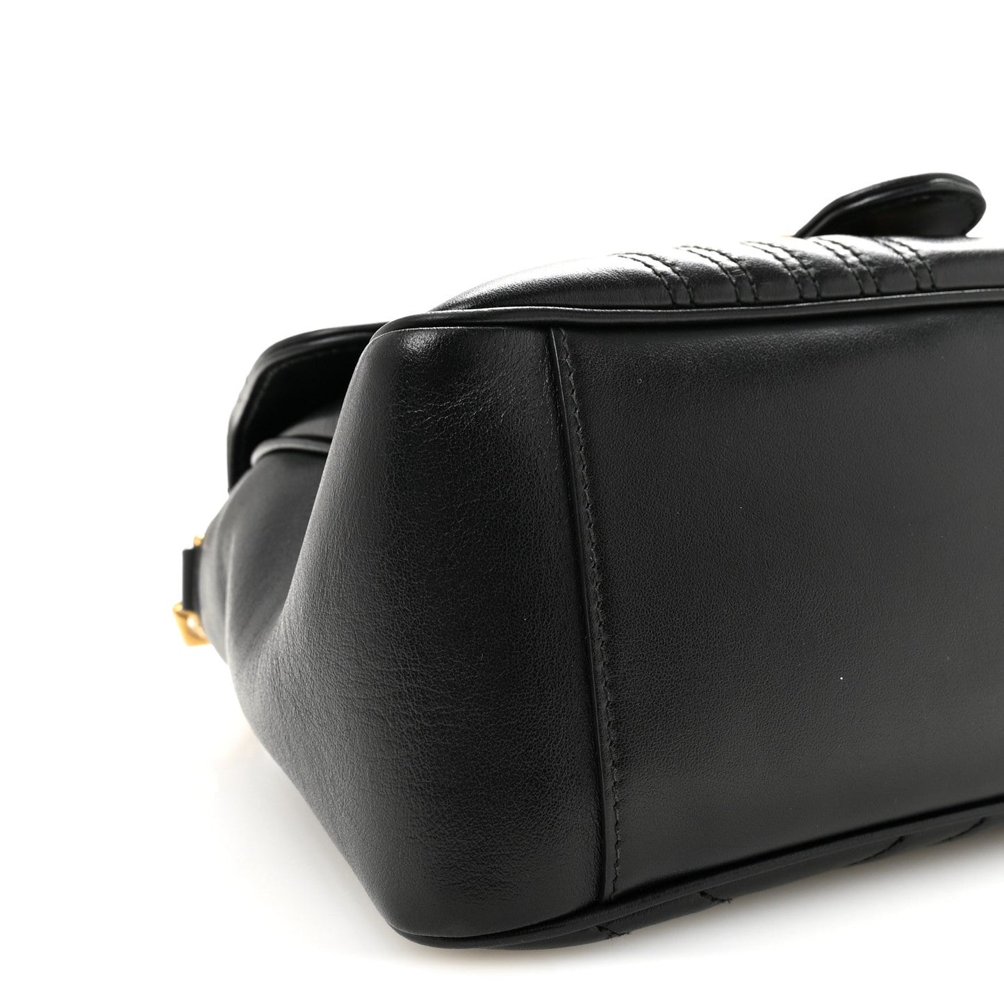 Calfskin Matelasse Small GG Marmont Top Handle Shoulder Bag Black