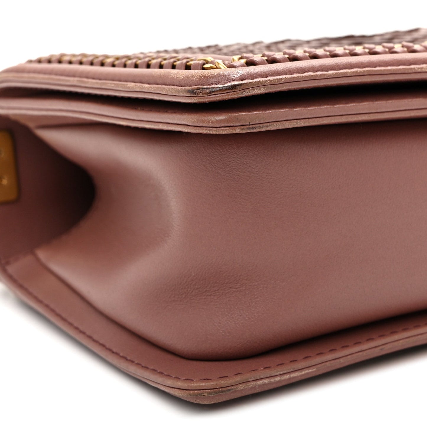 Snakeskin Calfskin Medium Chain Around Top Handle Boy Flap Mauve