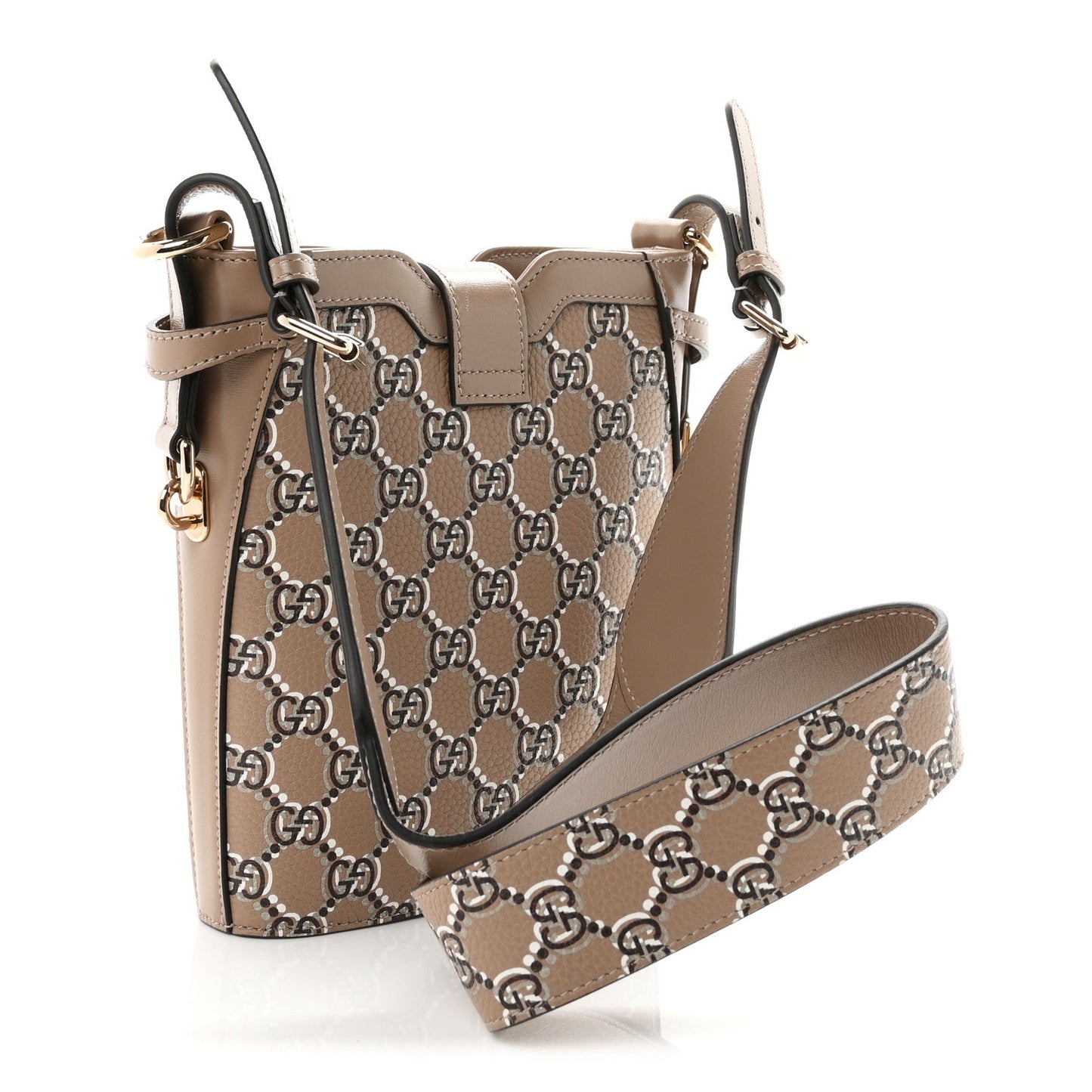 GG Shadow Monogram Mini Bucket Bag Beige