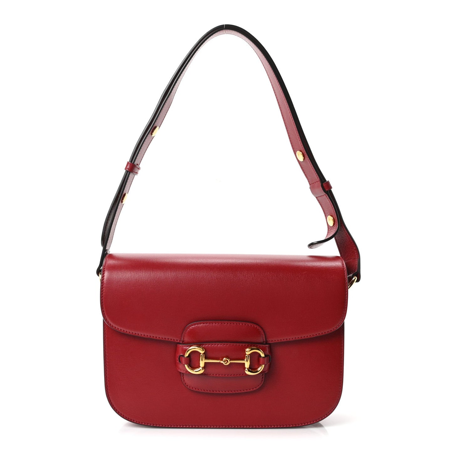 Arabella Calfskin Horsebit 1955 Shoulder Bag Rosso Ancora