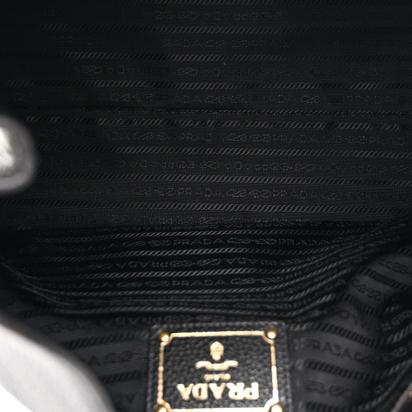 Vitello Phenix Embossed Logo Hobo Black