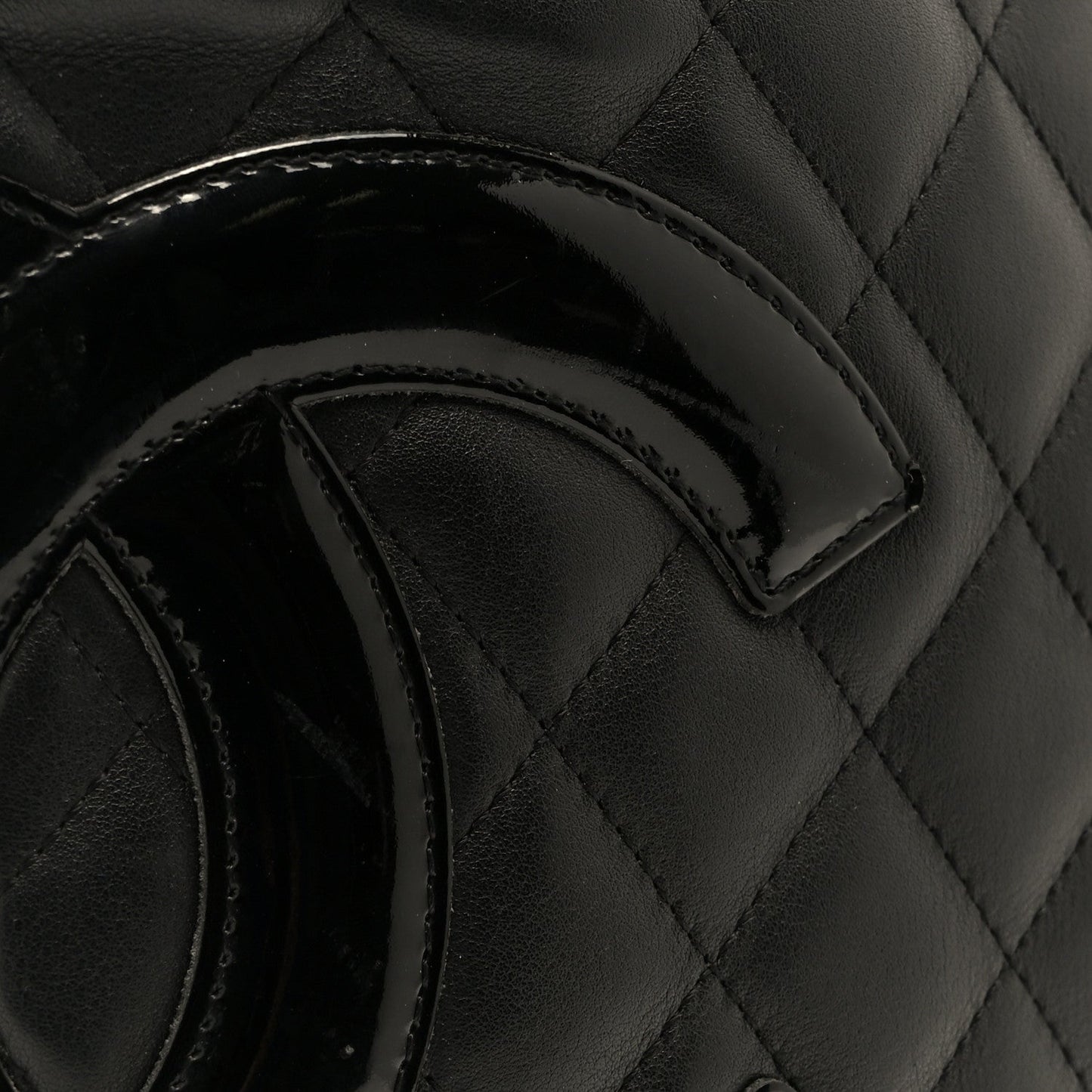 Calfskin Quilted Medium Cambon Messenger Black
