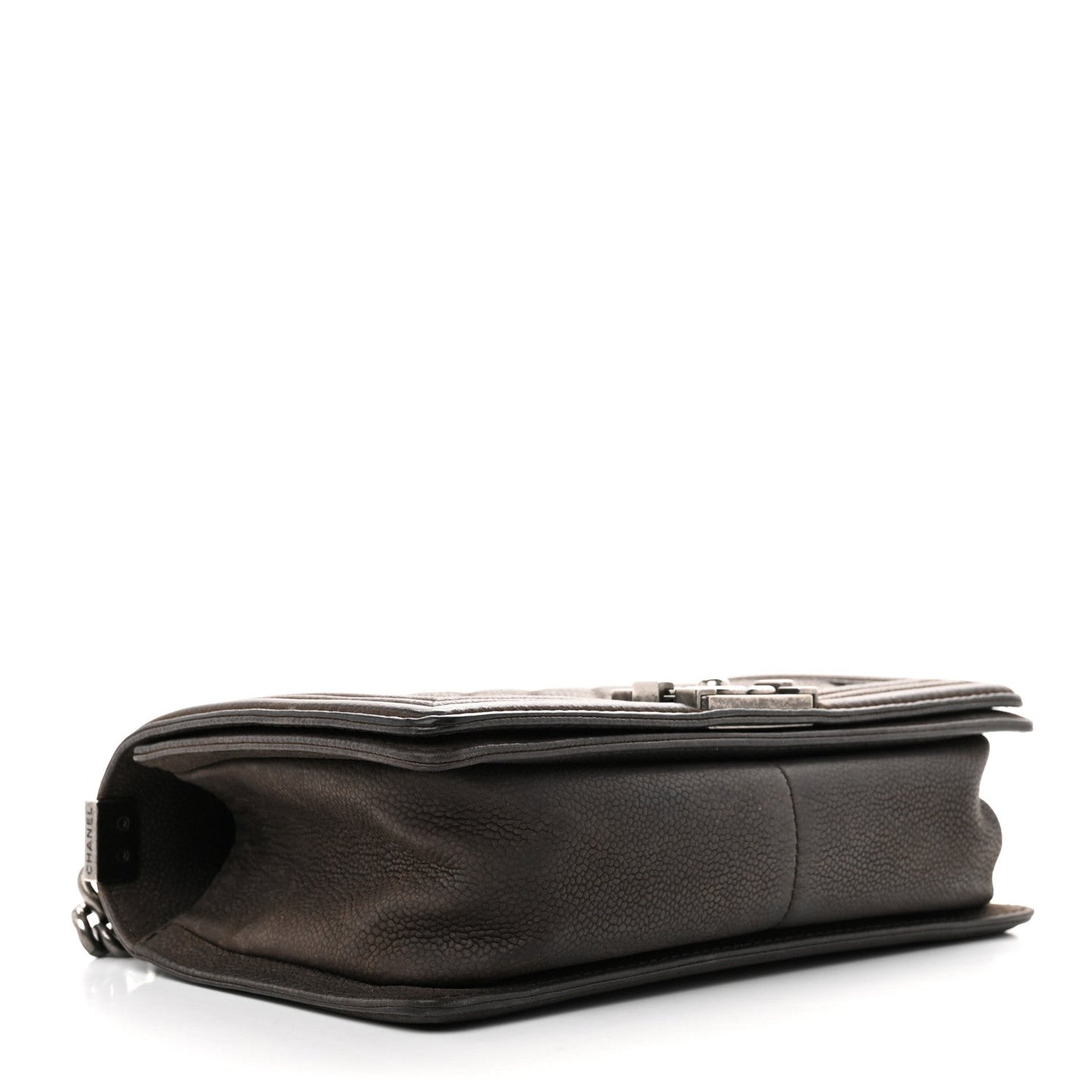 Iridescent Caviar Quilted Medium Boy Flap Dark Grey