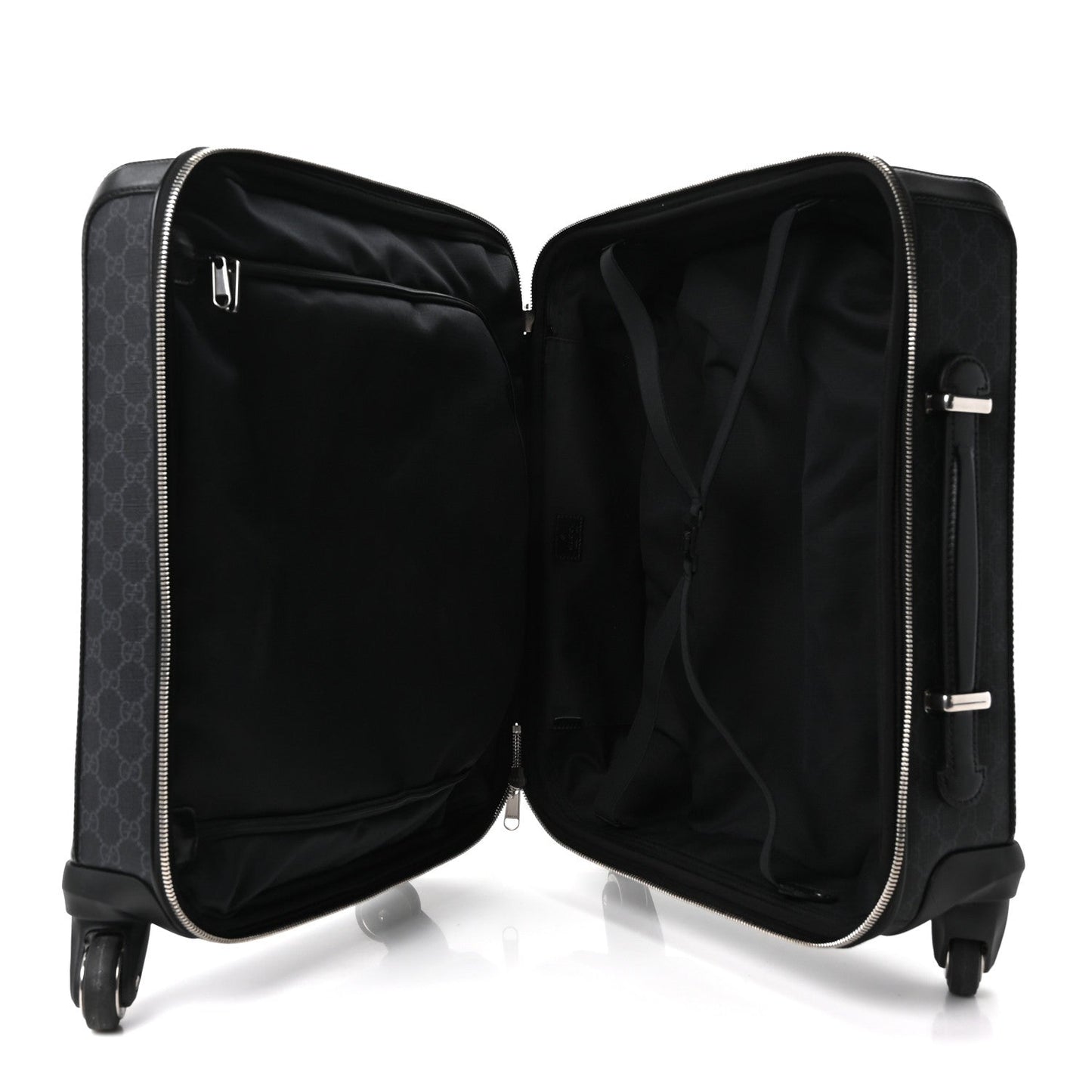 GG Supreme Monogram Azalea Calfskin Retro Interlocking G Small Savoy Cabin Trolley Black