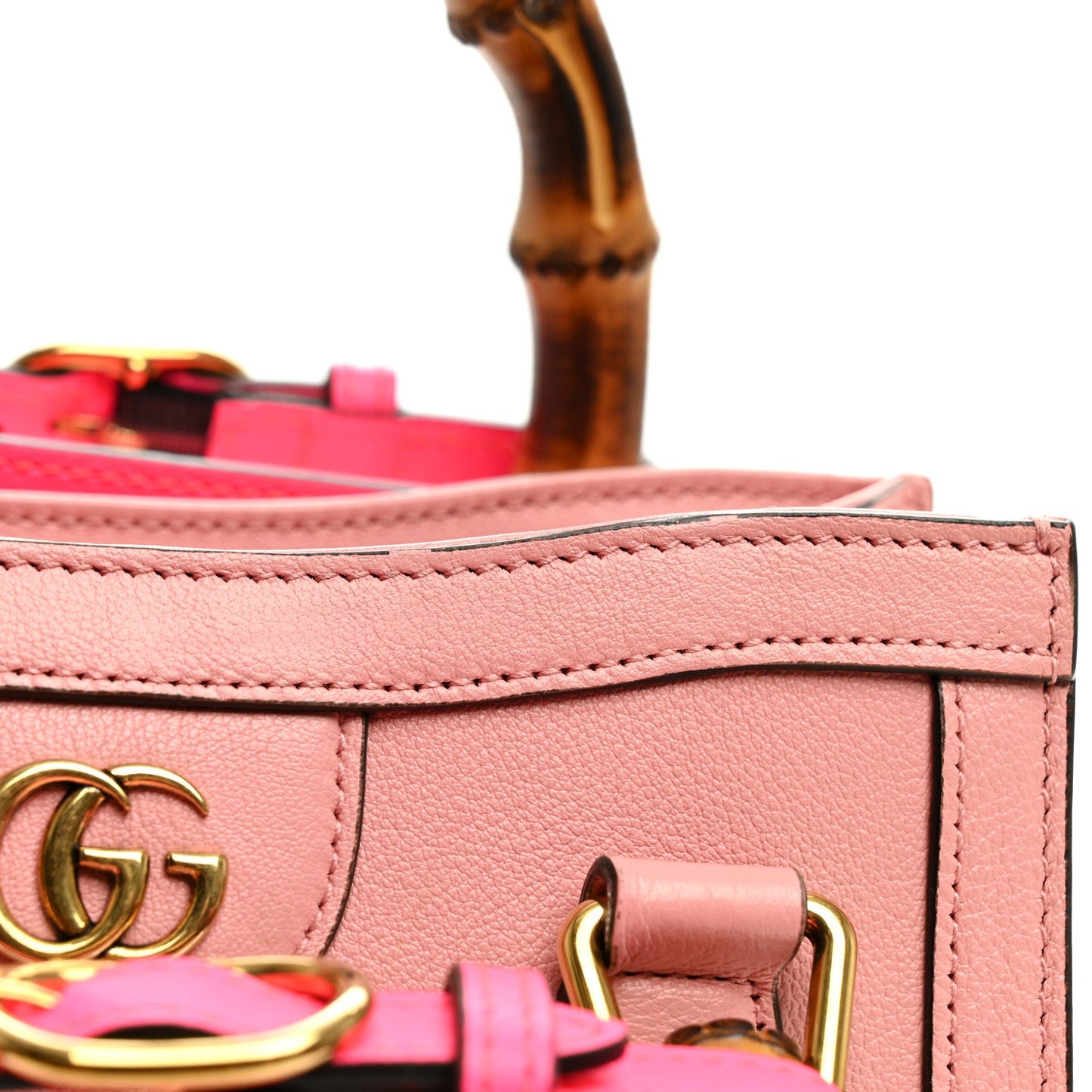 Wonka Grain Calfskin Mini Diana Tote Bag Wild Rose Fuxia Fluo