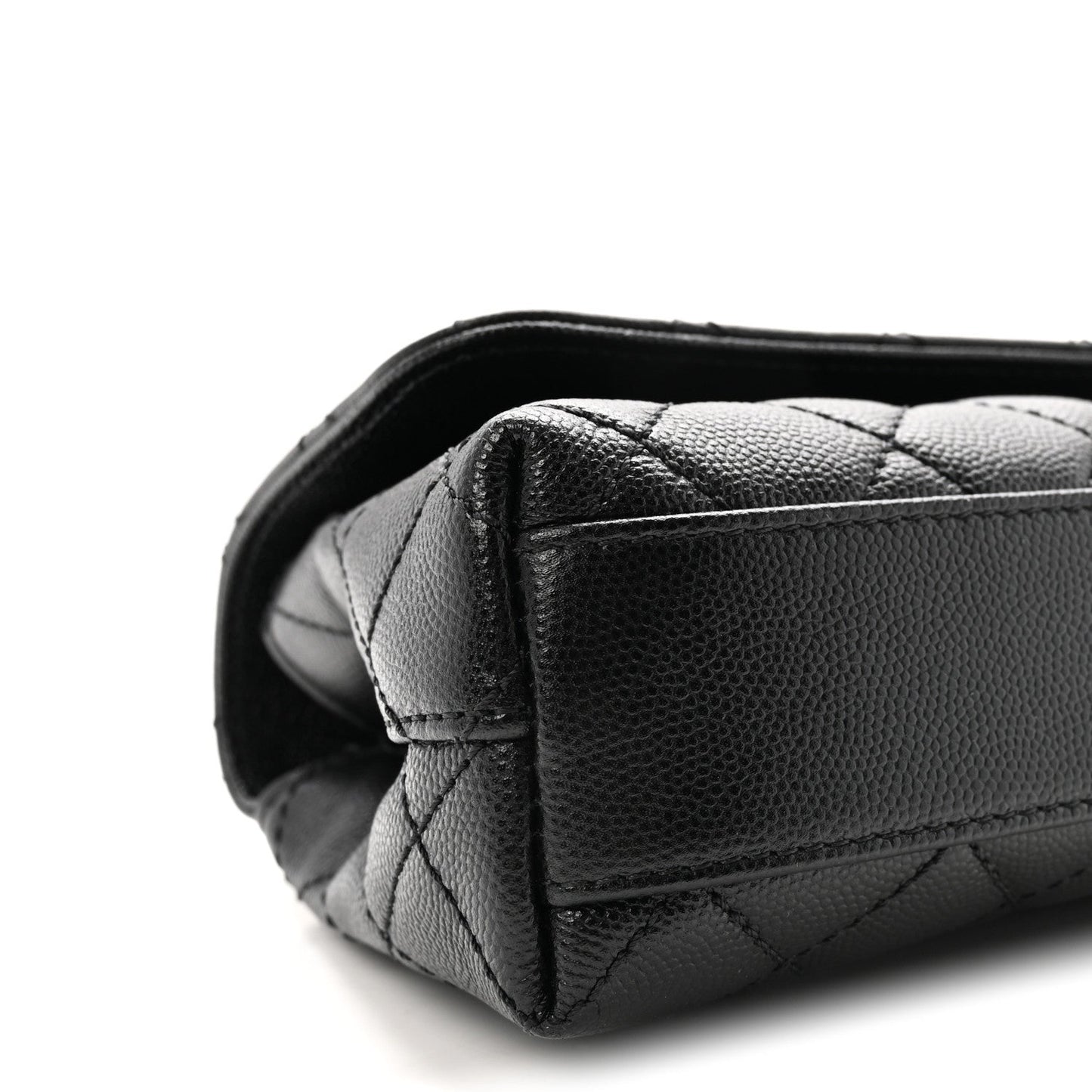 Caviar Quilted Maxi East West Coco Handle Flap Black
