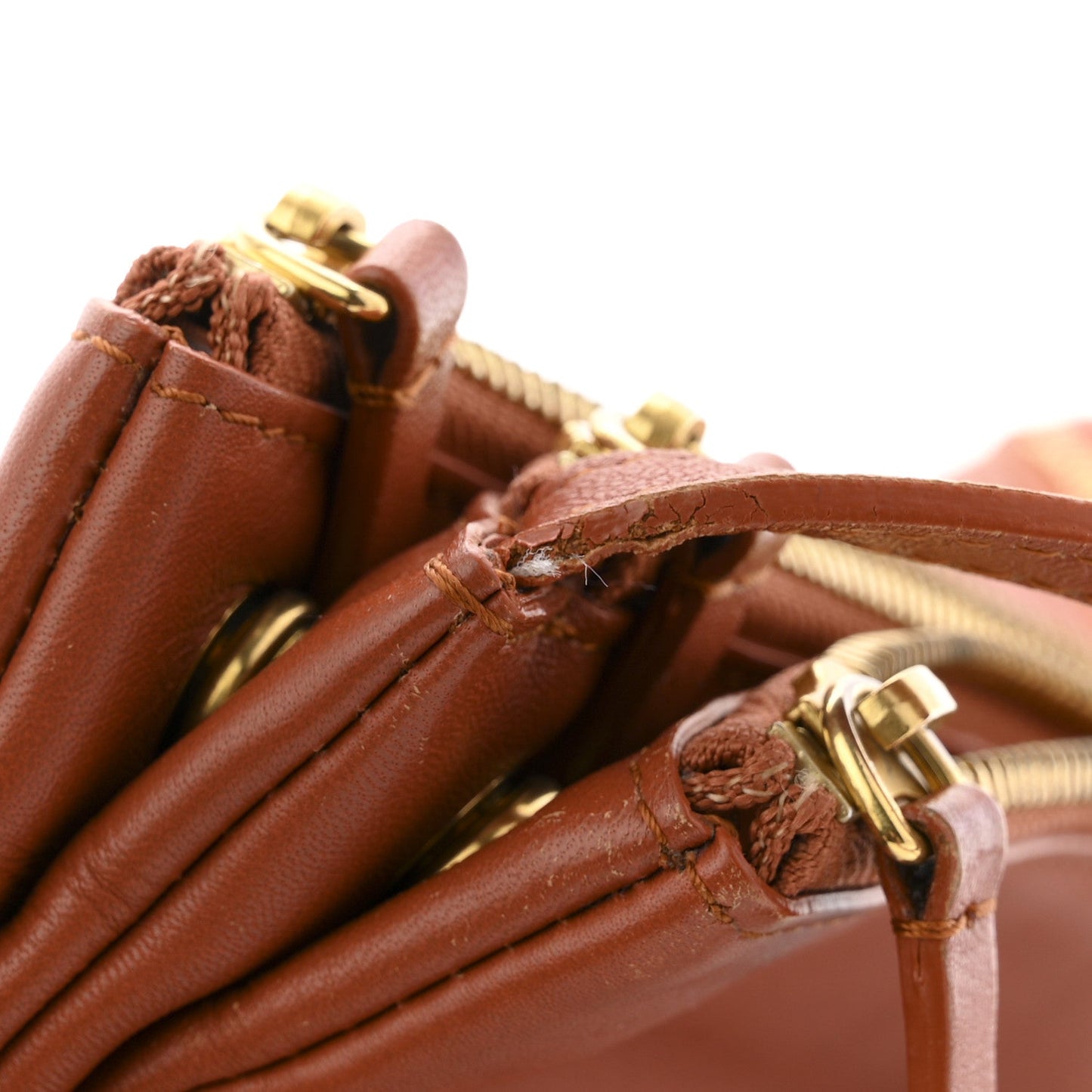 Lambskin Large Trio Crossbody Bag Tan