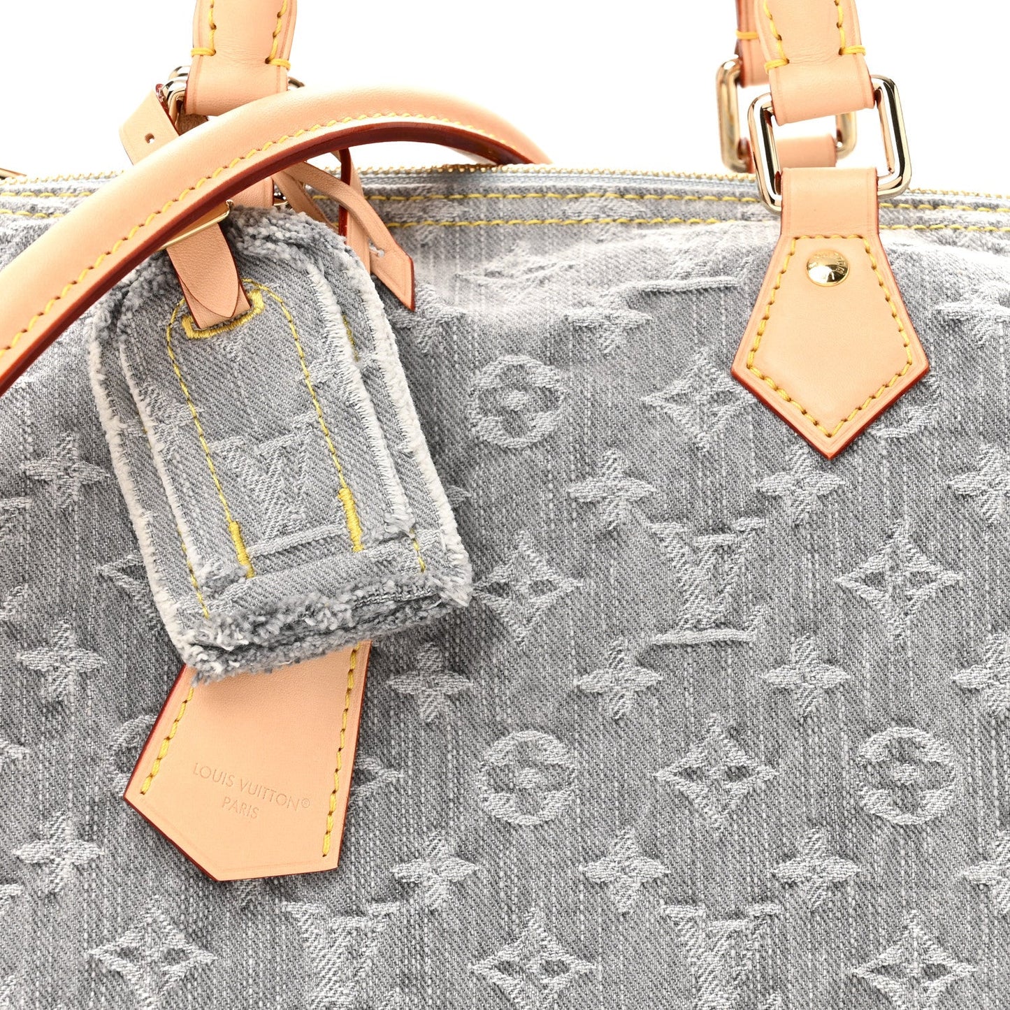 Monogram Denim Speedy Soft 30 Washed Gray