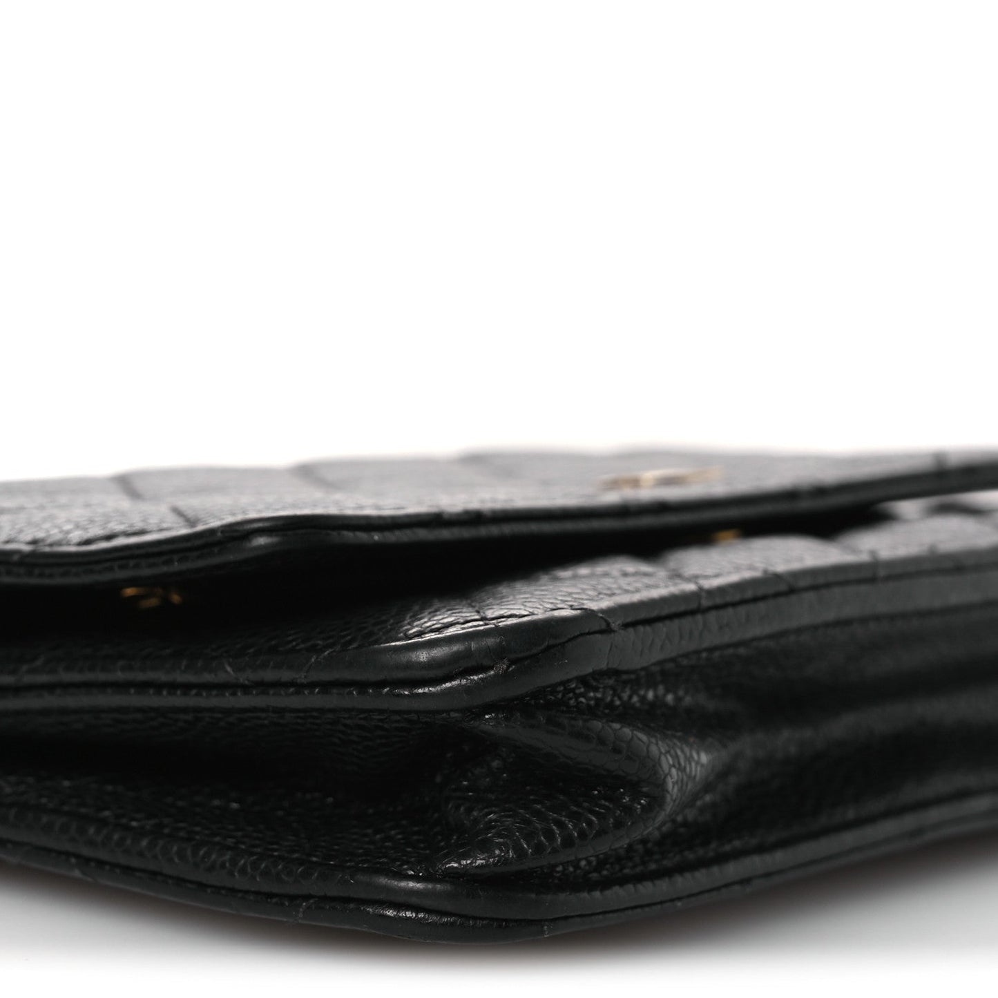 Caviar Quilted Wallet on Chain WOC Black