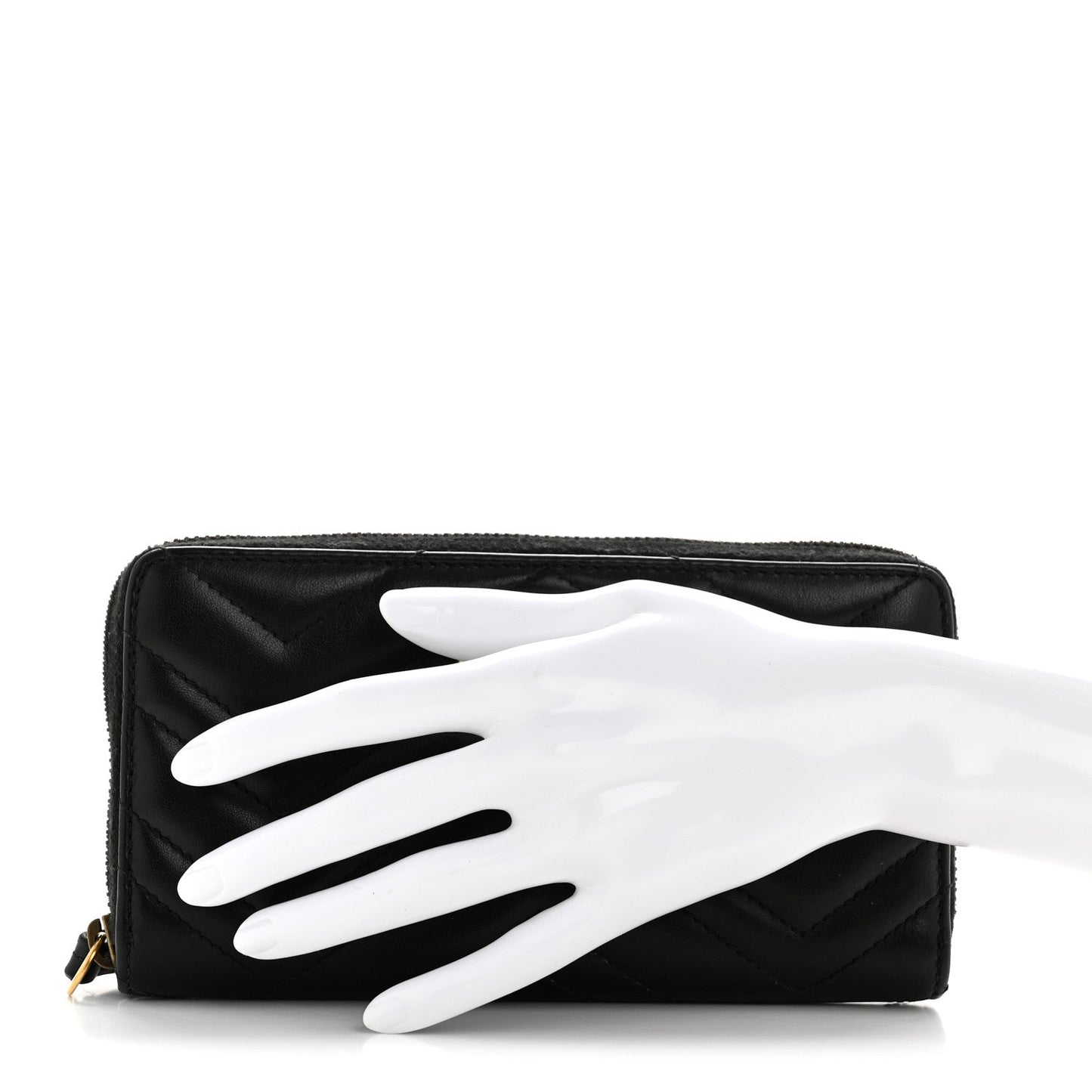 Calfskin Matelasse GG Marmont Zip Around Organizer Wallet Black