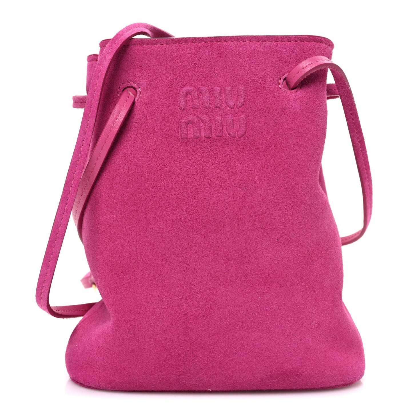 Camoscio Mini Drawstring Bag Fuxia