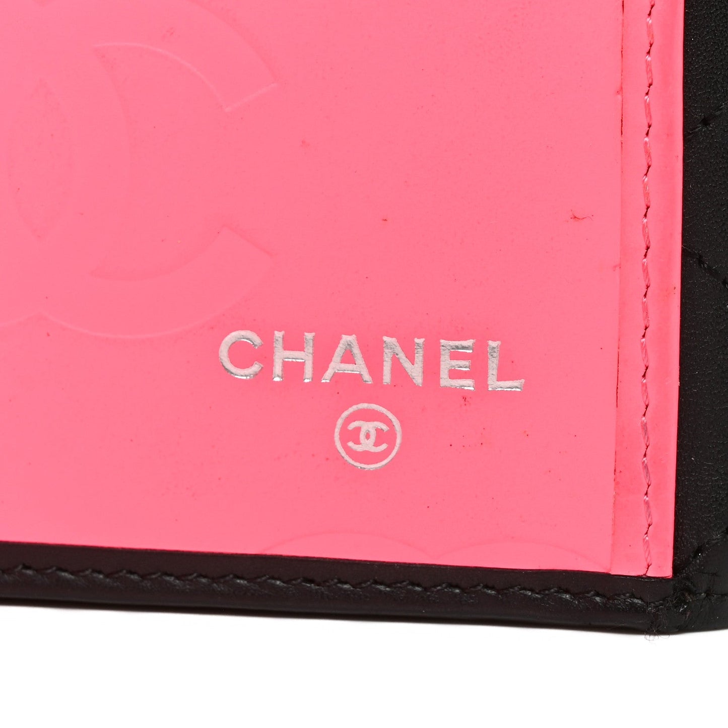 Calfskin Quilted Cambon Long Double Wallet Black