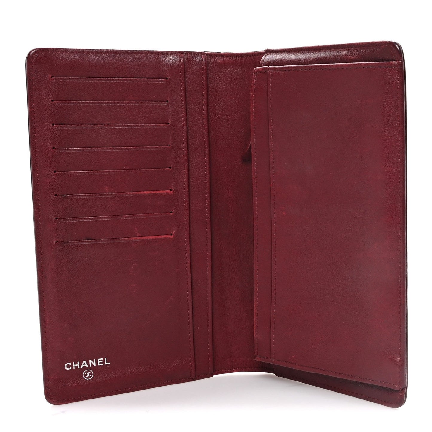 Grained Patent CC Yen Wallet Burgundy