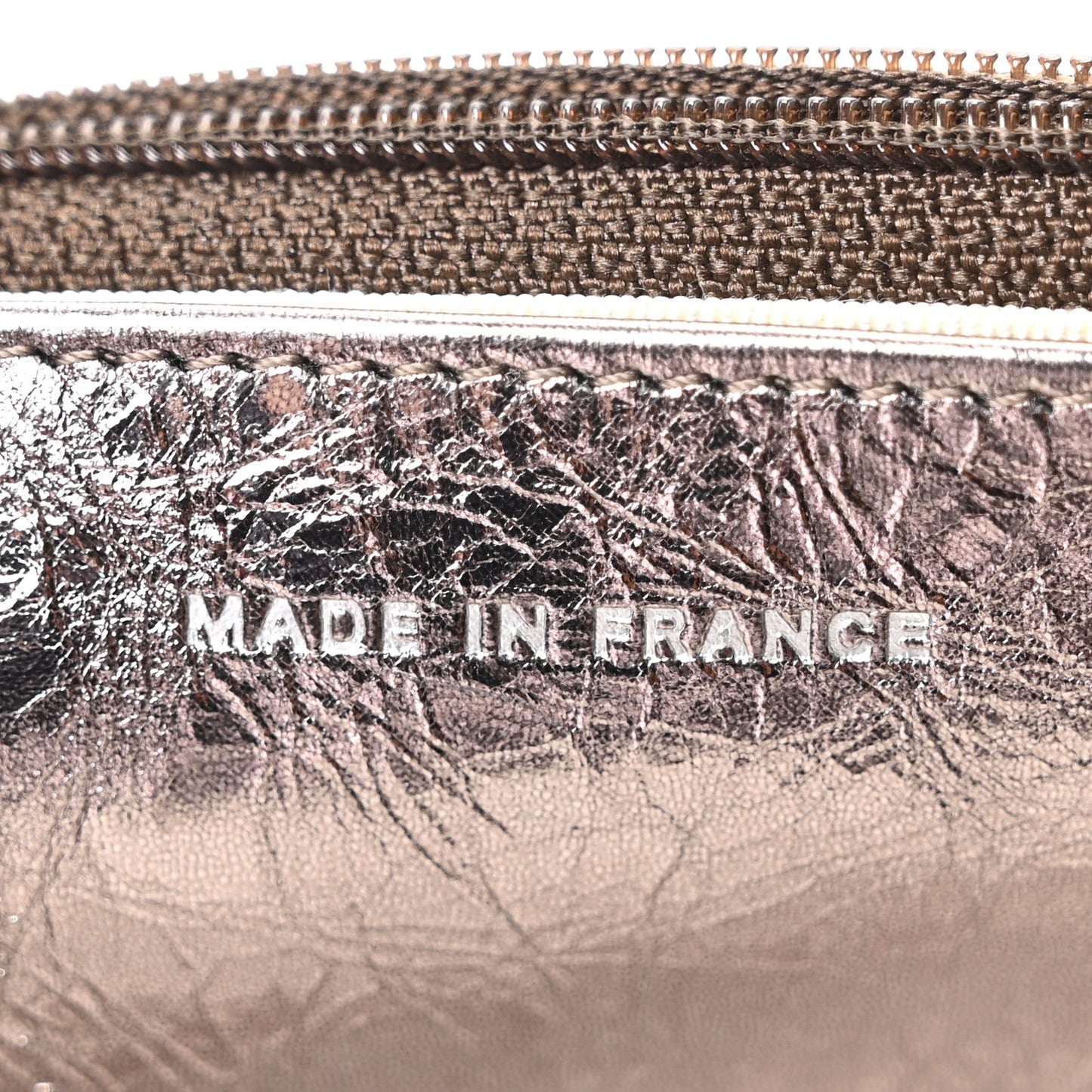 Metallic Striped Calfskin Reissue Wallet On Chain WOC Silver