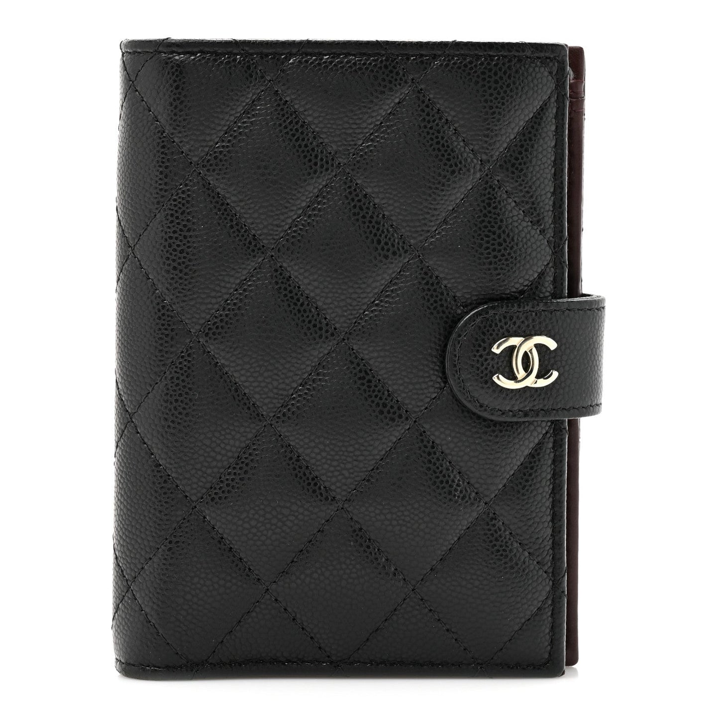 Caviar Quilted Passport Holder Black