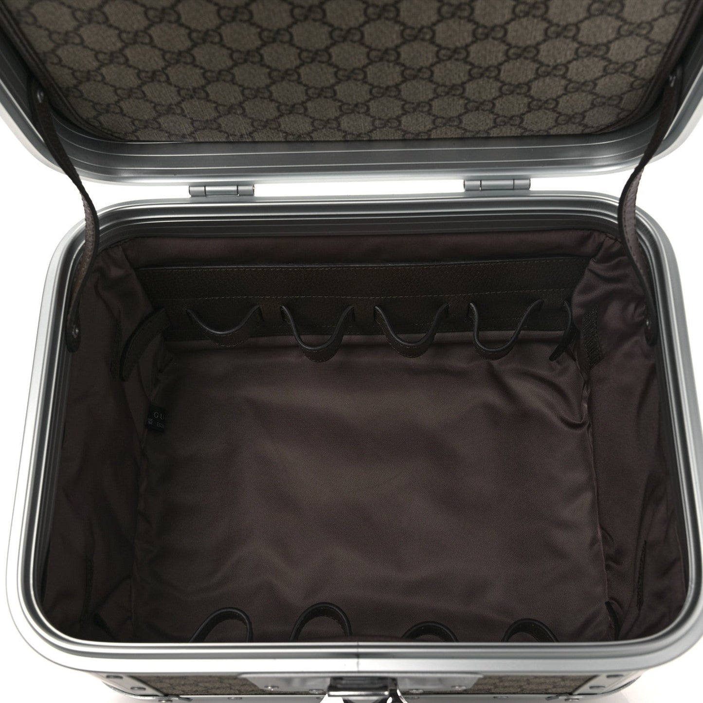 GG Supreme Monogram Aluminum Porter Beauty Case Silver