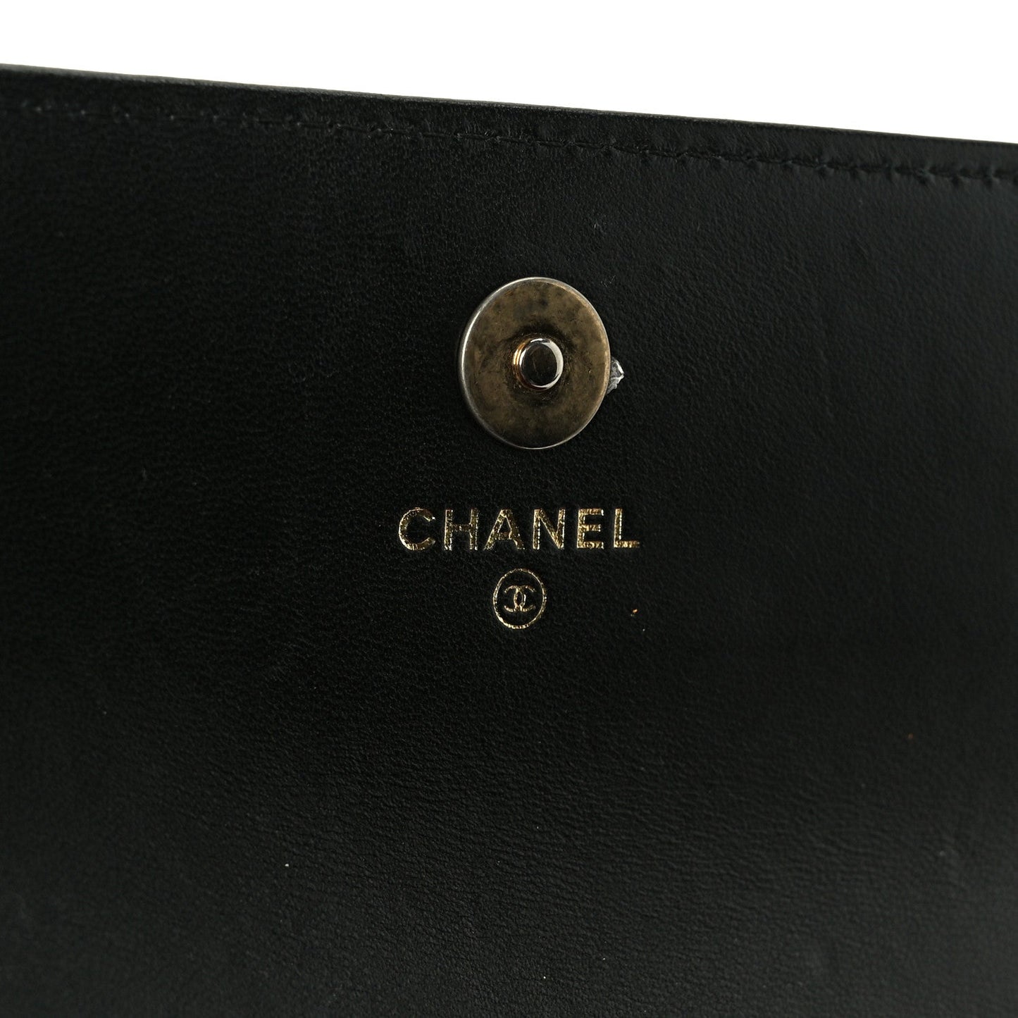 Lambskin Quilted Sweet Camellia Flap Phone Holder With Chain Black
