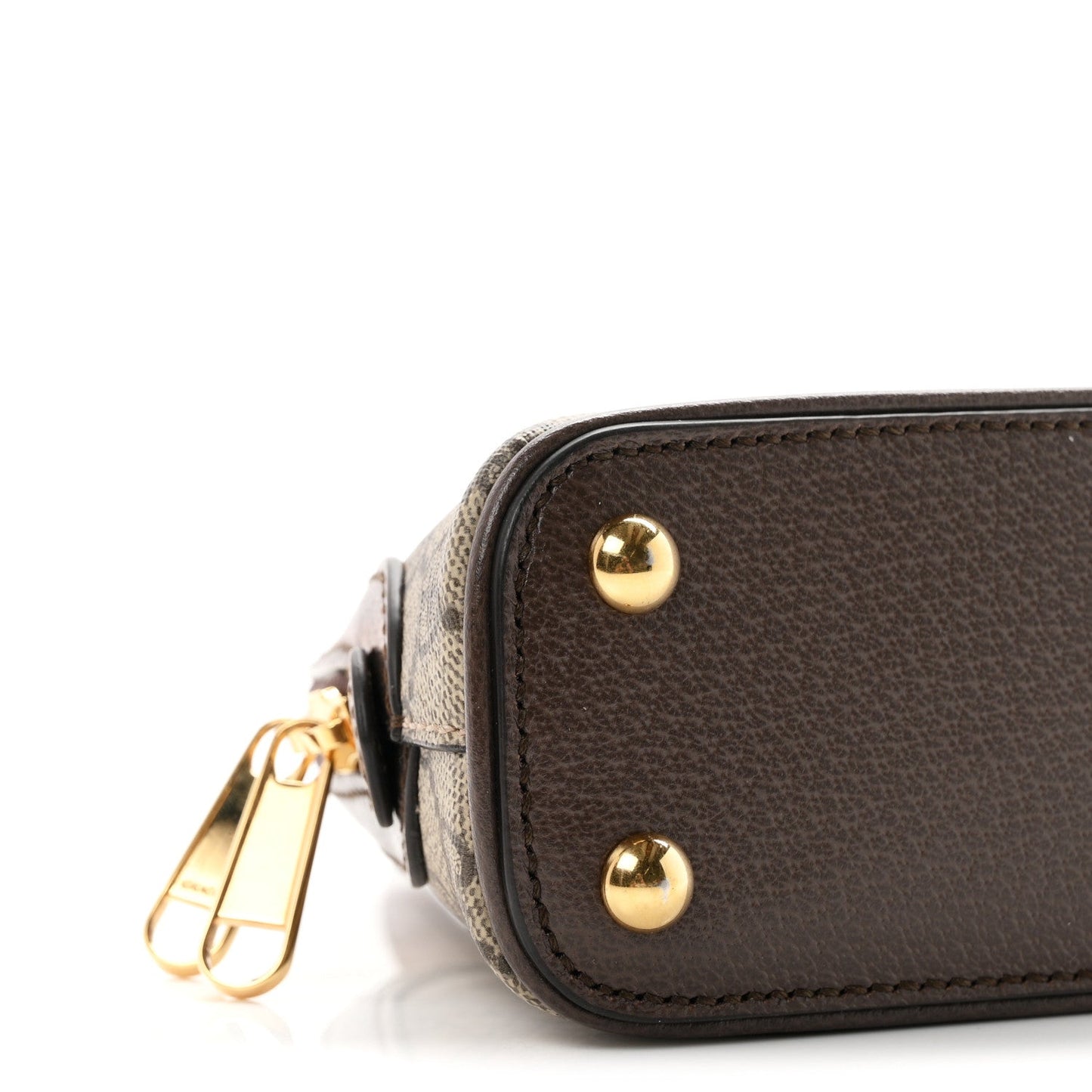 GG Supreme Monogram Textured Dollar Calfskin Web Medium Ophidia Top Handle Bowler Bag Beige Ebony New Acero