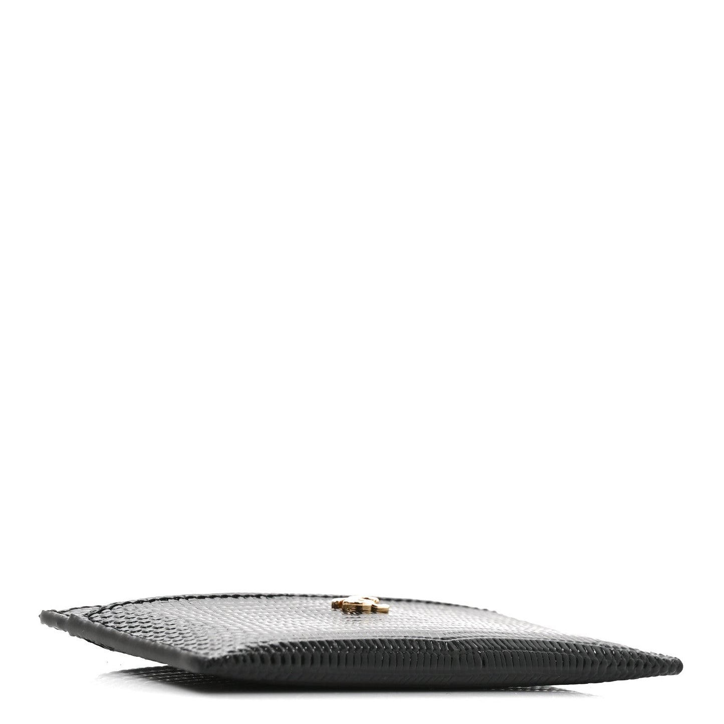 Calfskin Lizard Embossed Card Holder Black