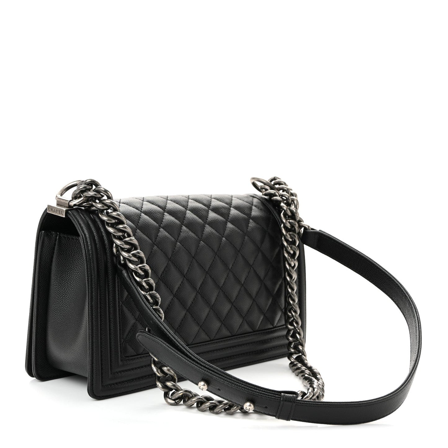 Caviar Quilted Medium Boy Flap Black