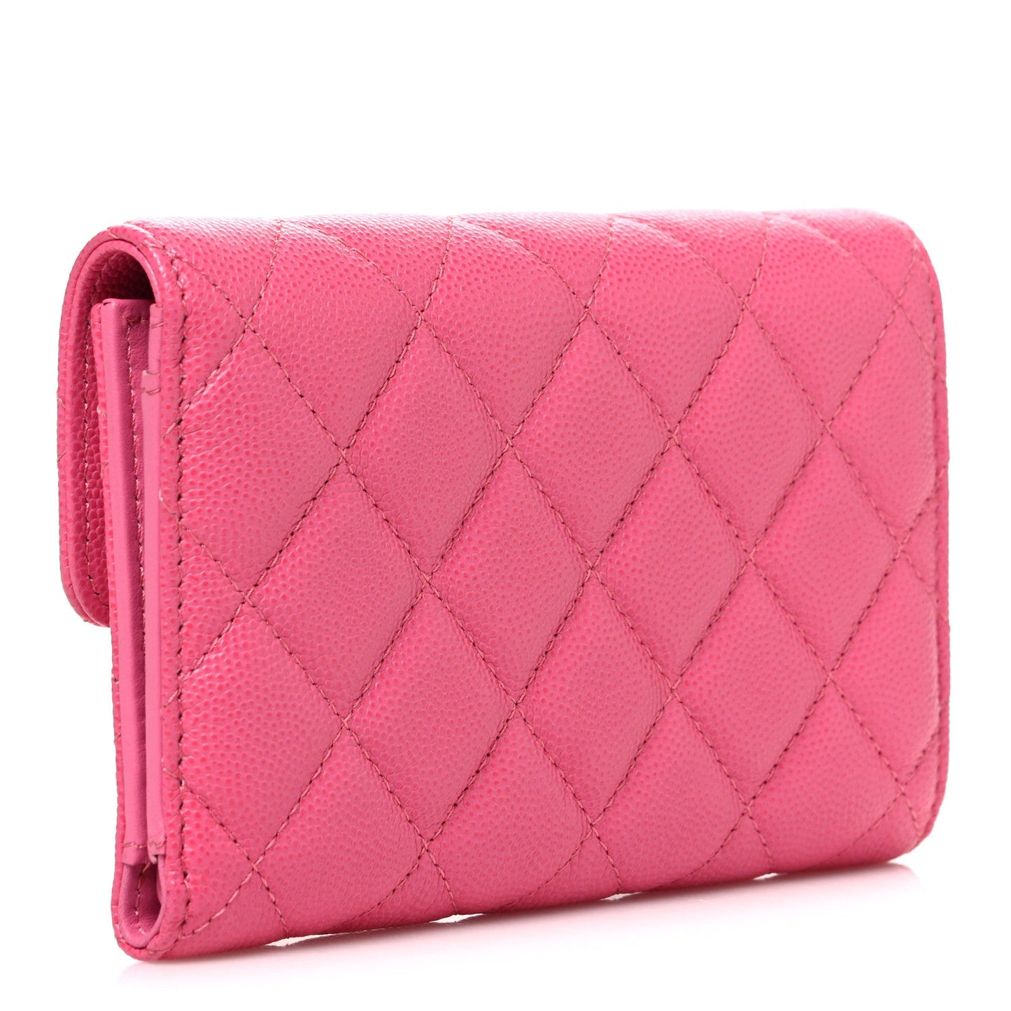 Caviar Quilted Medium Flap Wallet Pink
