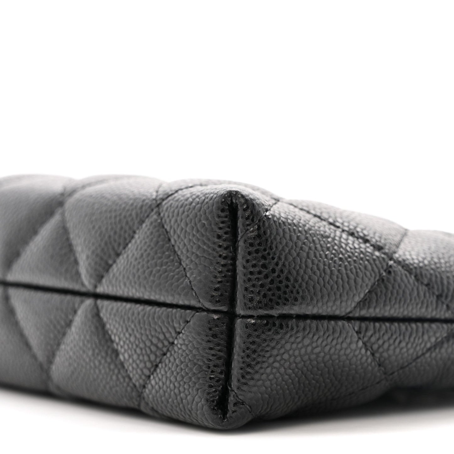 Caviar Quilted Classic Clutch Tote With Chain Black